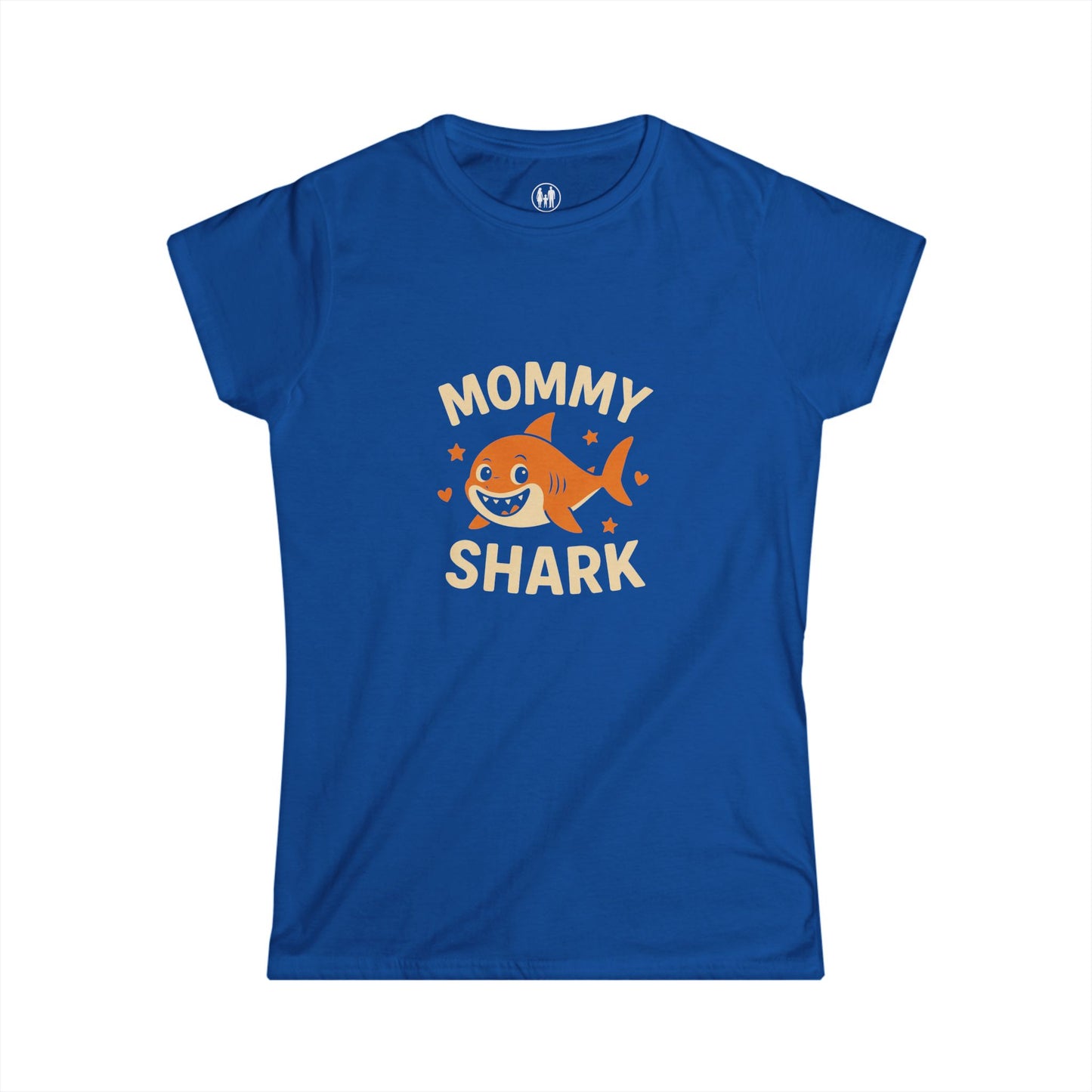 Mommy Shark Women's Softstyle Tee, Cute Shark Shirt, Family Matching Outfit, Beach Day Tee, Summer Fun Apparel