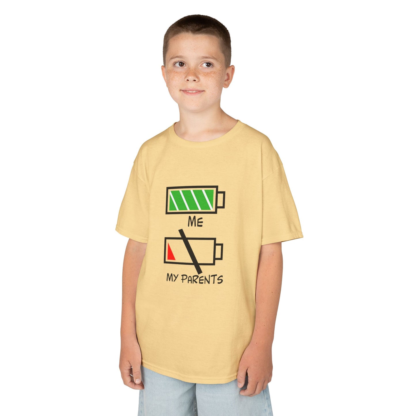 Recharge Your Kids' Energy Tee, Fun Kids Shirt, Battery Graphic Tee, Cute Gift for Boys and Girls, Cool Kids Apparel
