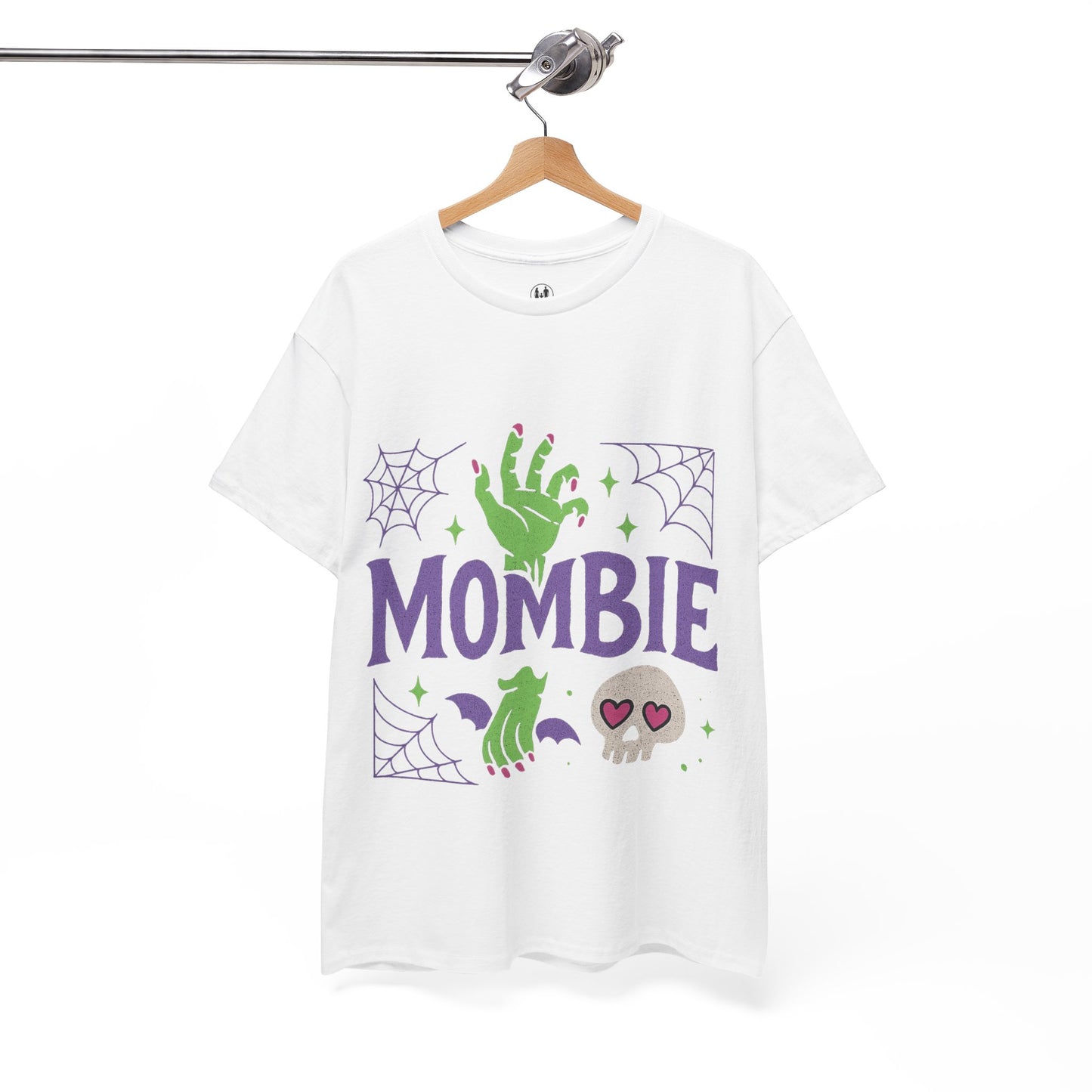 Mombie Tee - Women Heavy Cotton T-Shirt for Moms, Fun Halloween Shirt, Spooky Gift, Casual Wear, Parenting Humor