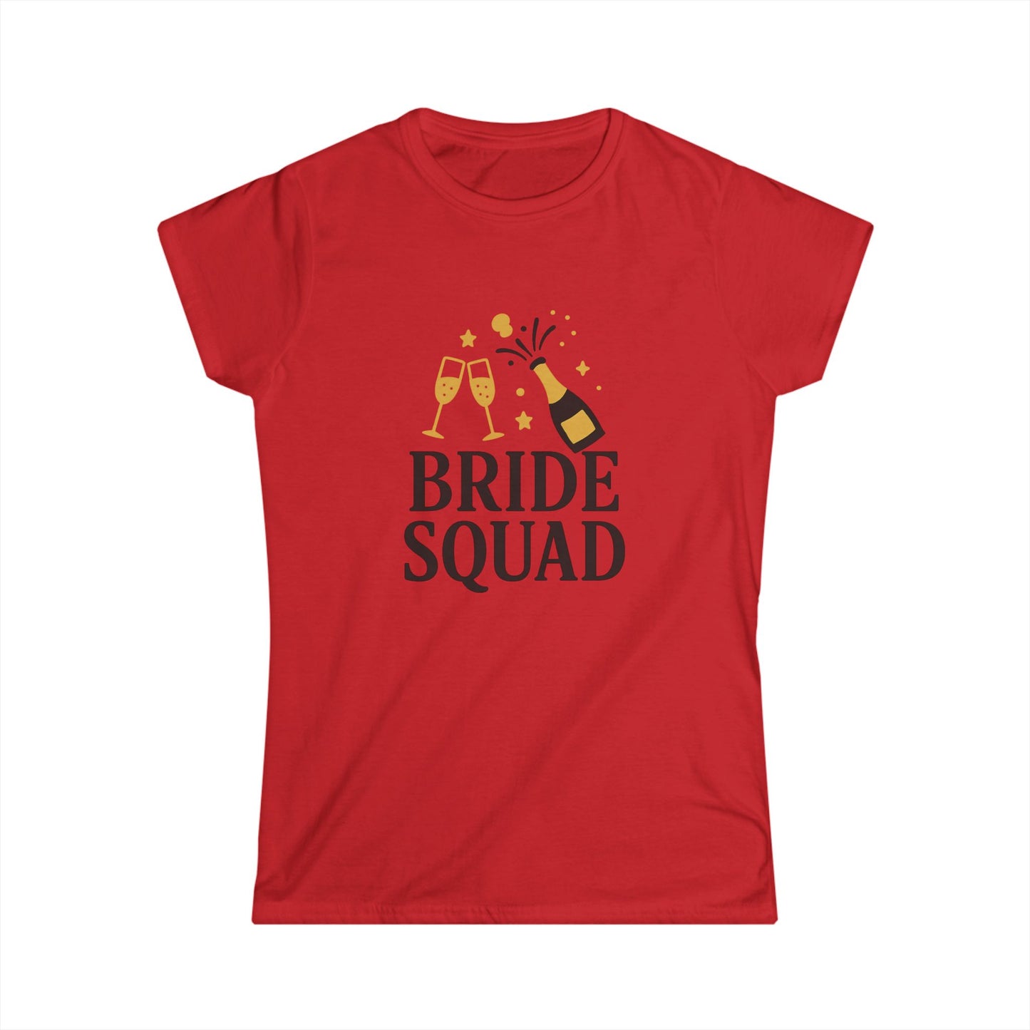 Bride Squad Women's Softstyle Tee, Bridal Party Shirt, Wedding Celebration Tee, Bachelorette Party Outfit, Engagement Gift Shirt