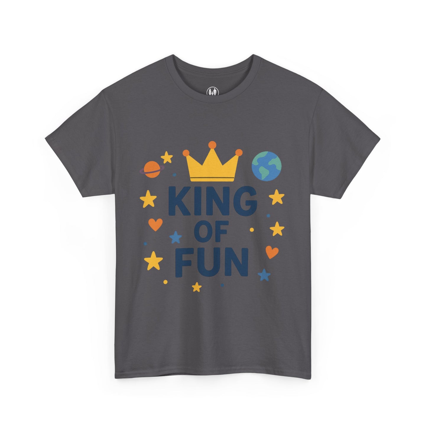 King of Fun Unisex Heavy Cotton Tee - Playful, Casual Shirt for Kids and Adults, Birthday Gift, Fun Party Outfit, Everyday Wear
