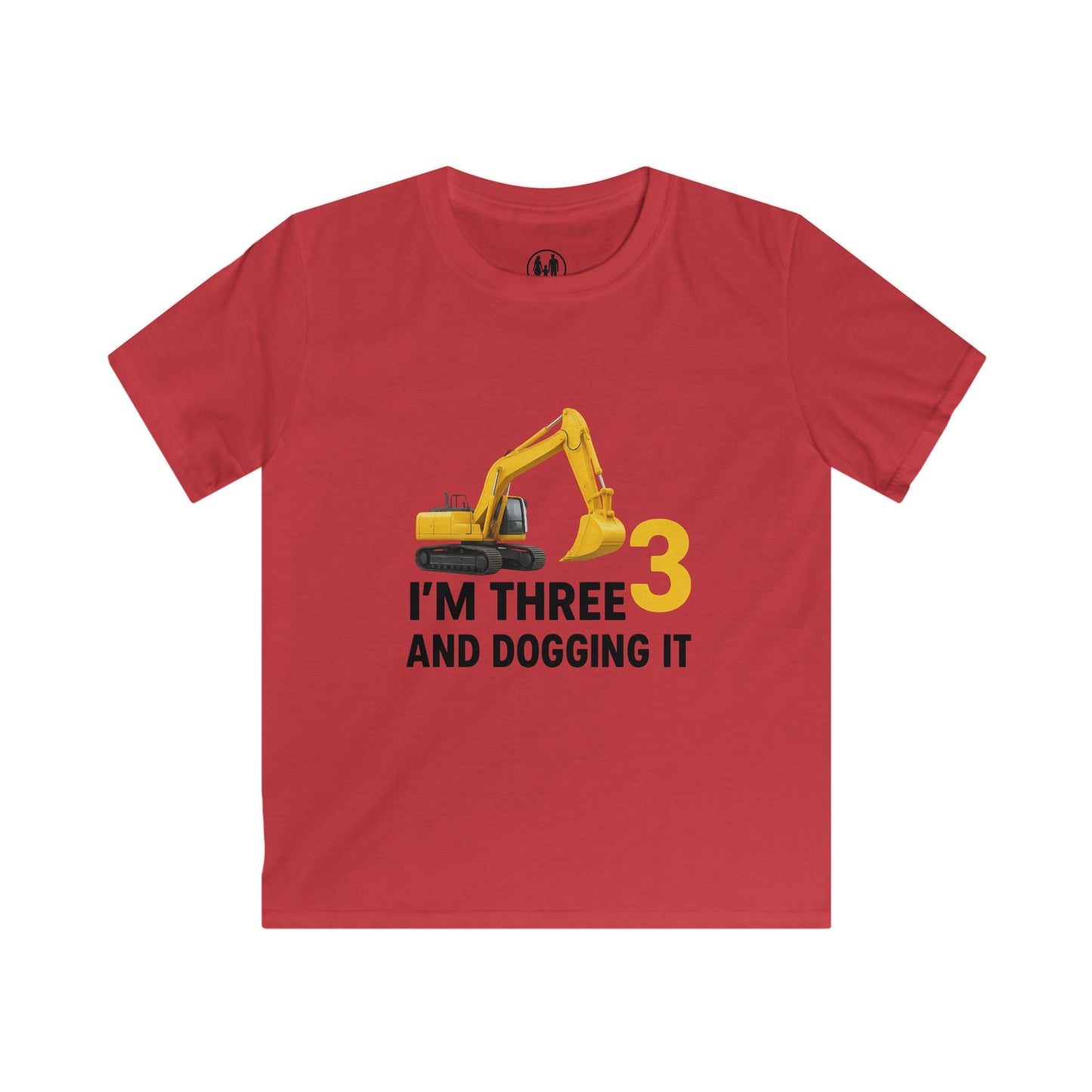 Kids Construction Birthday Tee, Cute Excavator Shirt, Toddler Birthday Gift, I'm Three and Dogging It, Fun Kids T-Shirt, Playful Outfit