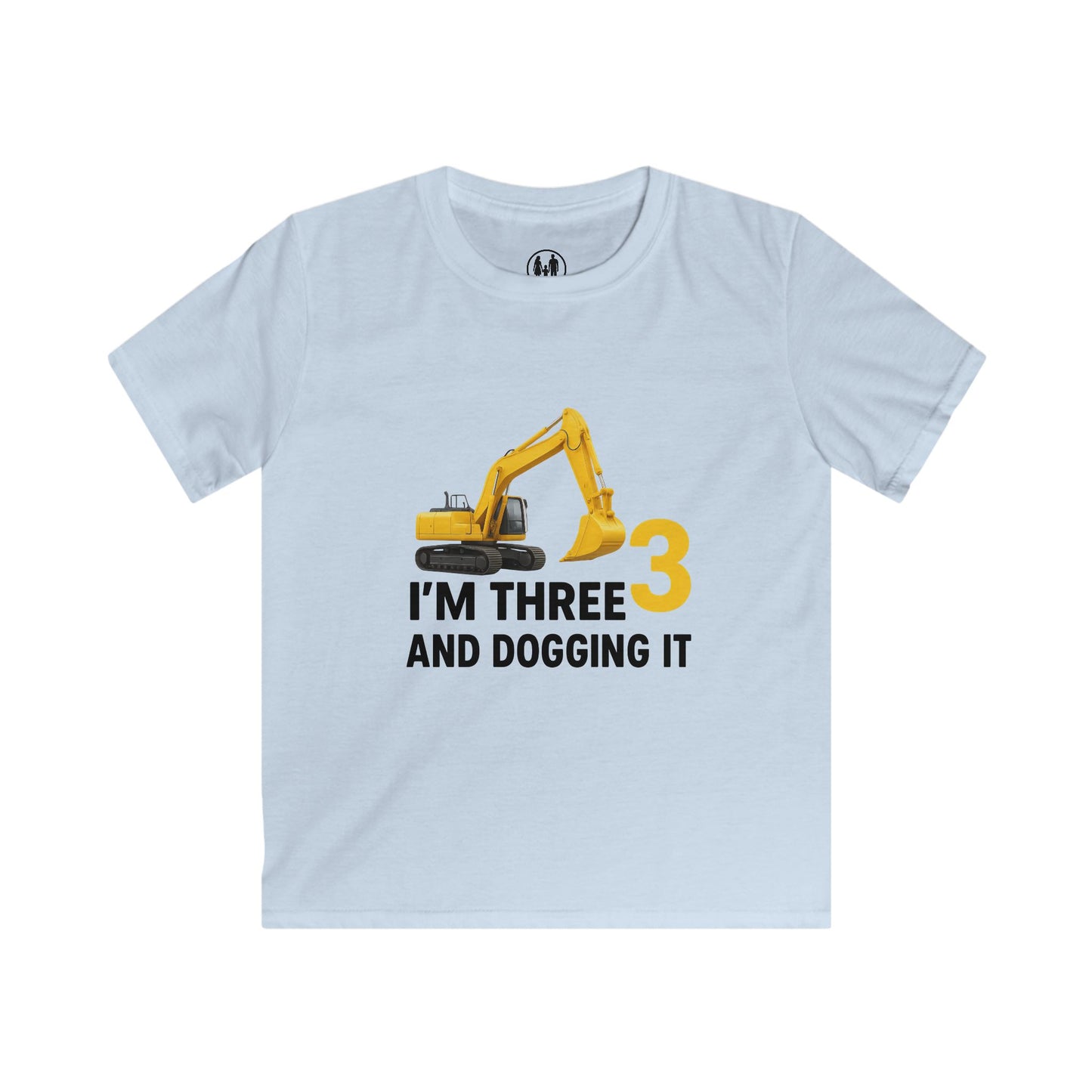 Kids Construction Birthday Tee, Cute Excavator Shirt, Toddler Birthday Gift, I'm Three and Dogging It, Fun Kids T-Shirt, Playful Outfit