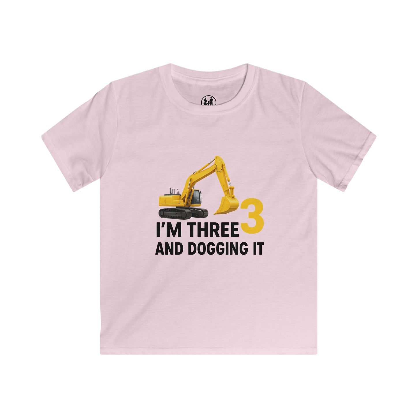 Kids Construction Birthday Tee, Cute Excavator Shirt, Toddler Birthday Gift, I'm Three and Dogging It, Fun Kids T-Shirt, Playful Outfit
