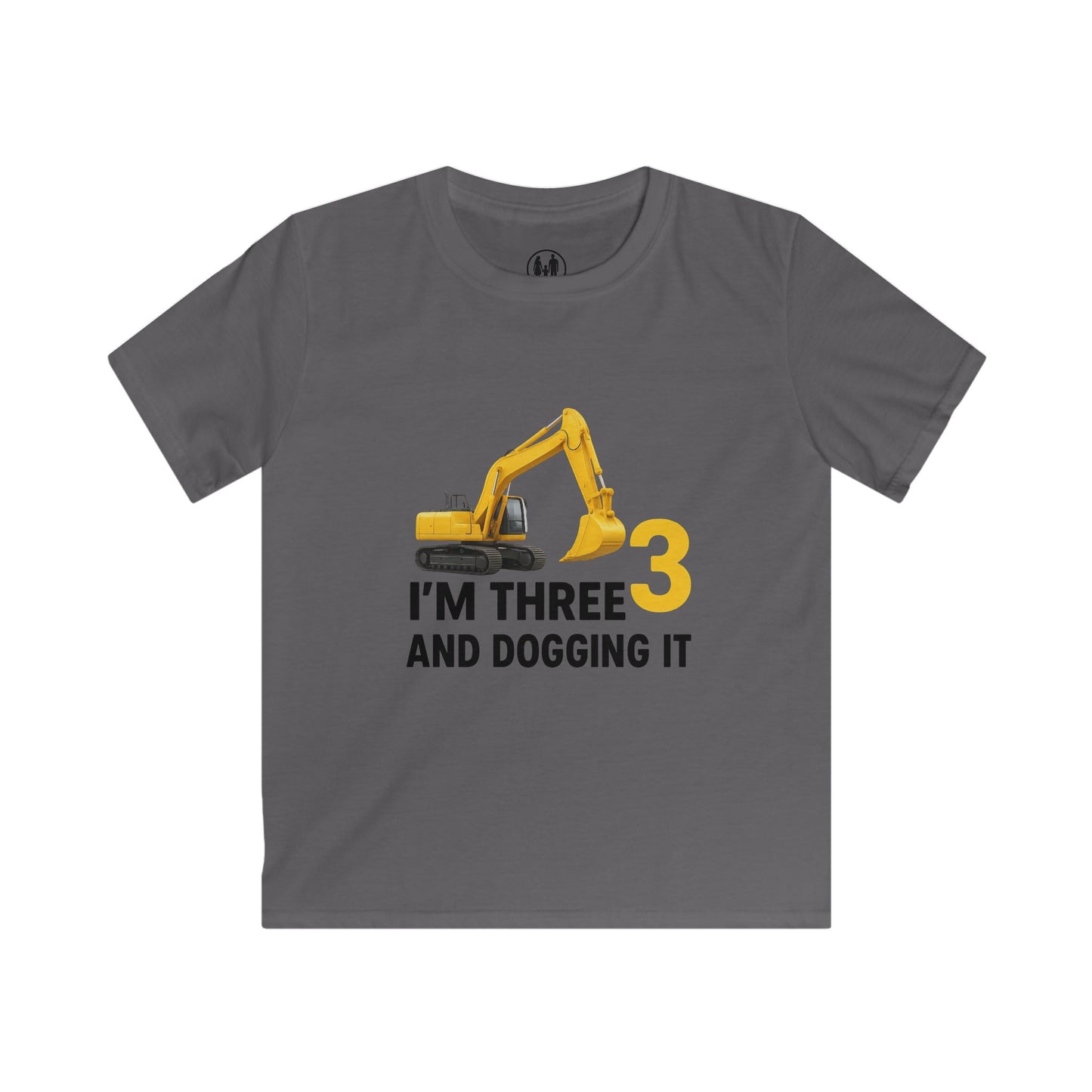 Kids Construction Birthday Tee, Cute Excavator Shirt, Toddler Birthday Gift, I'm Three and Dogging It, Fun Kids T-Shirt, Playful Outfit