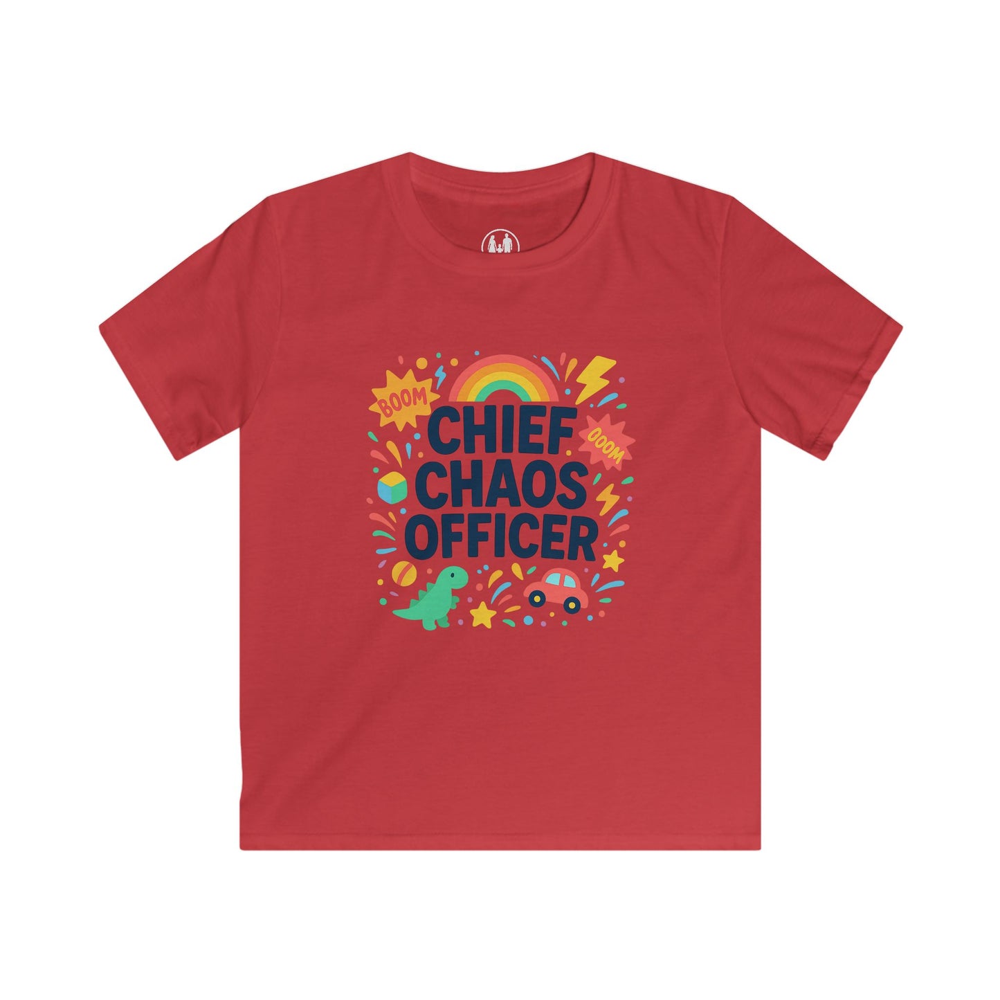 Chief Chaos Officer Kids Tee - Fun Graphic Shirt for Little Adventurers, Birthday Gift, Playtime Wear, Celebration Attire, Rainbow Design