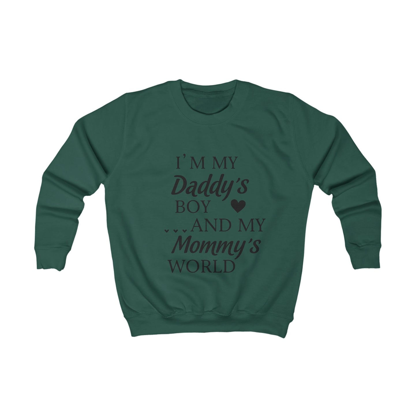 Cute Kids Sweatshirt, Family Love Gift, Kids Hoodie, Heartfelt Sweatshirt, Daddy's Boy Mommy's World, Cozy Kids Apparel