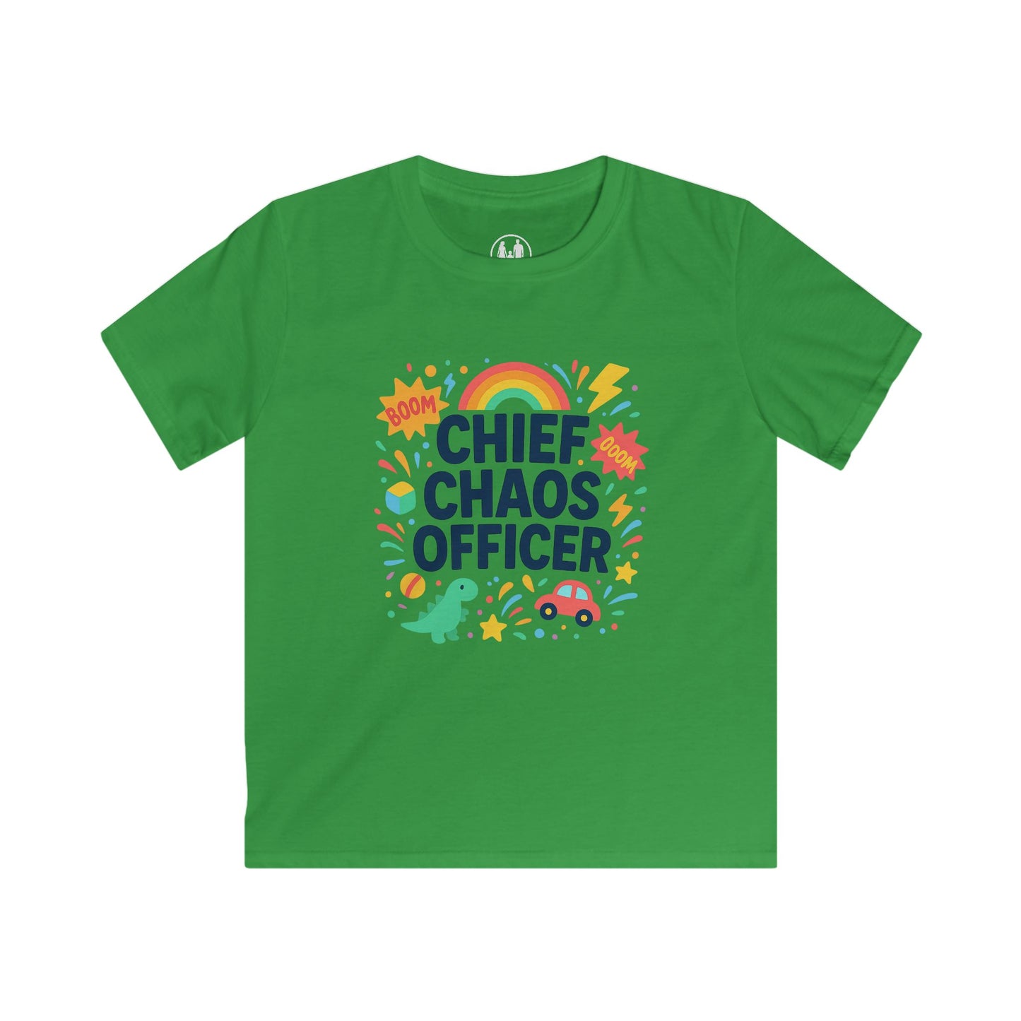 Chief Chaos Officer Kids Tee - Fun Graphic Shirt for Little Adventurers, Birthday Gift, Playtime Wear, Celebration Attire, Rainbow Design