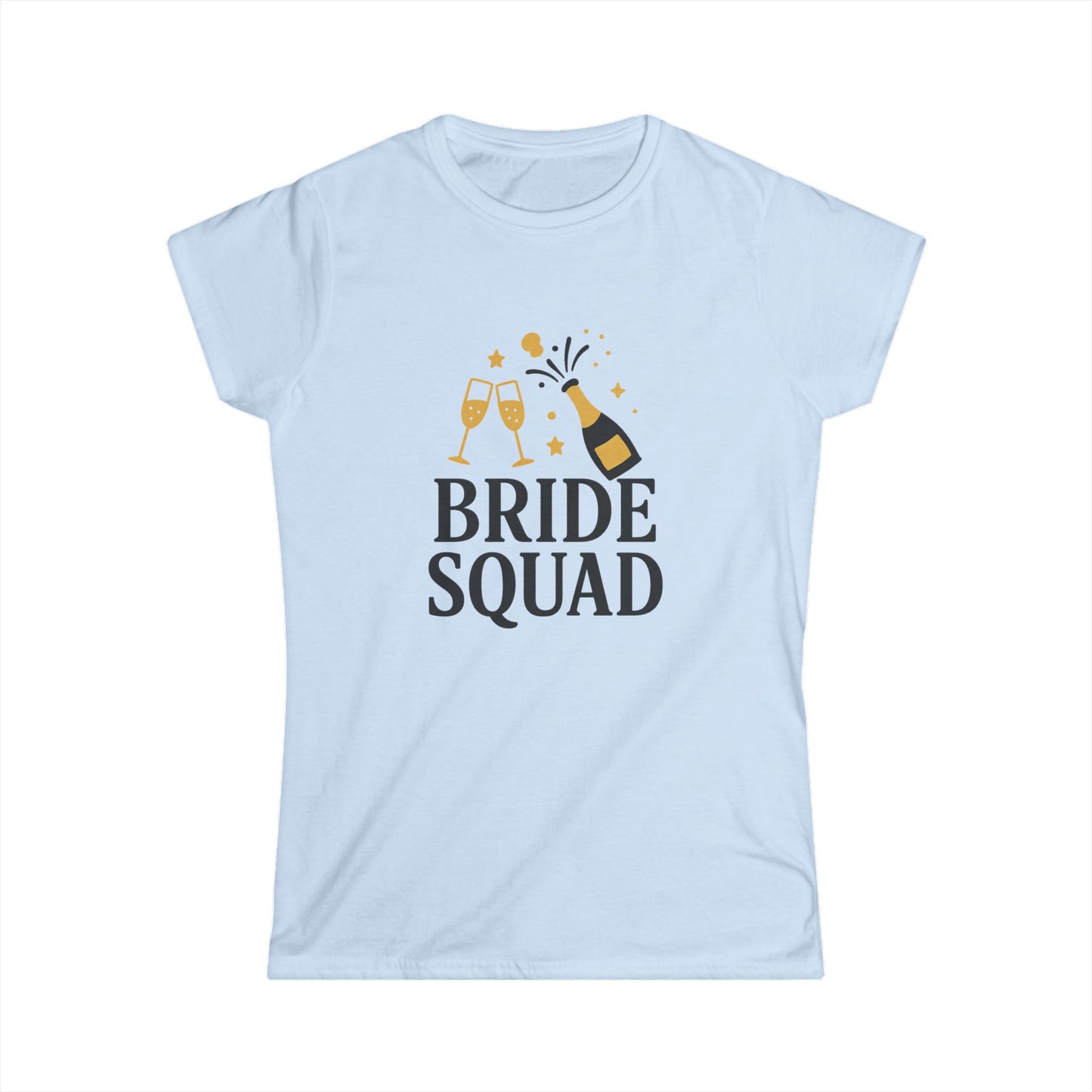 Bride Squad Women's Softstyle Tee, Bridal Party Shirt, Wedding Celebration Tee, Bachelorette Party Outfit, Engagement Gift Shirt