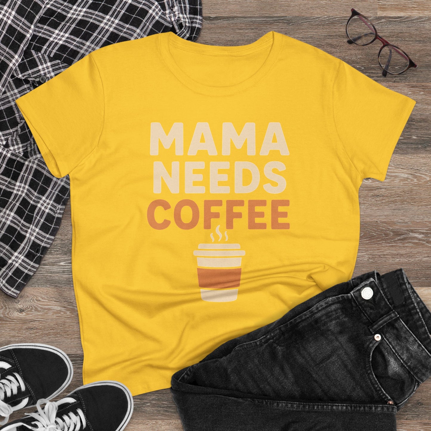 Mama Needs Coffee Tee - Perfect for Moms, Coffee Lovers, Birthdays, Mother's Day, Casual Outfits