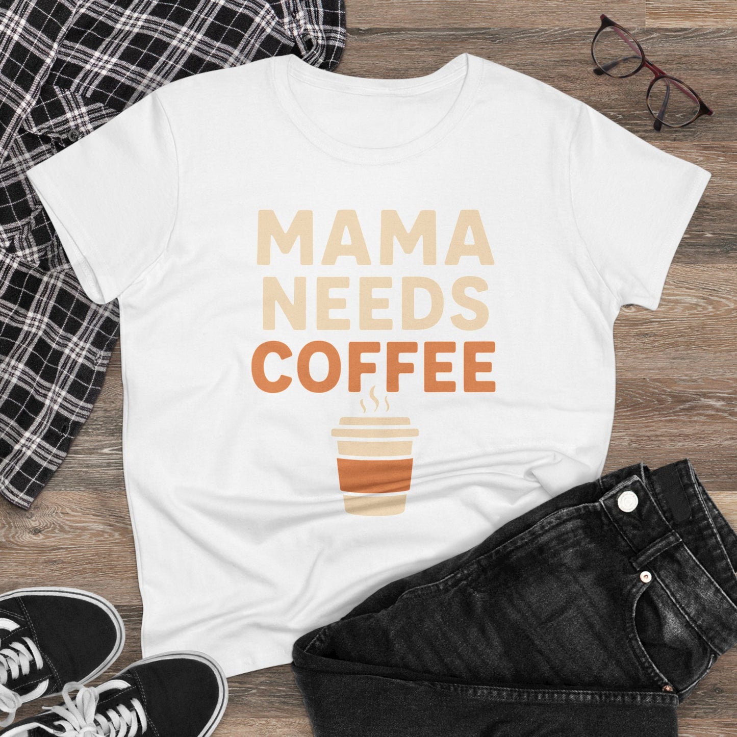 Mama Needs Coffee Tee - Perfect for Moms, Coffee Lovers, Birthdays, Mother's Day, Casual Outfits