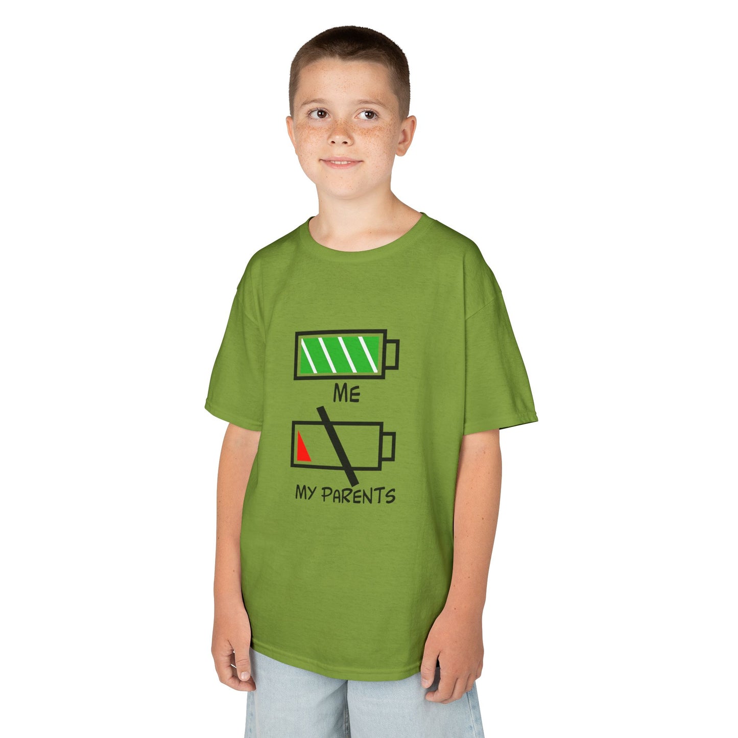 Recharge Your Kids' Energy Tee, Fun Kids Shirt, Battery Graphic Tee, Cute Gift for Boys and Girls, Cool Kids Apparel