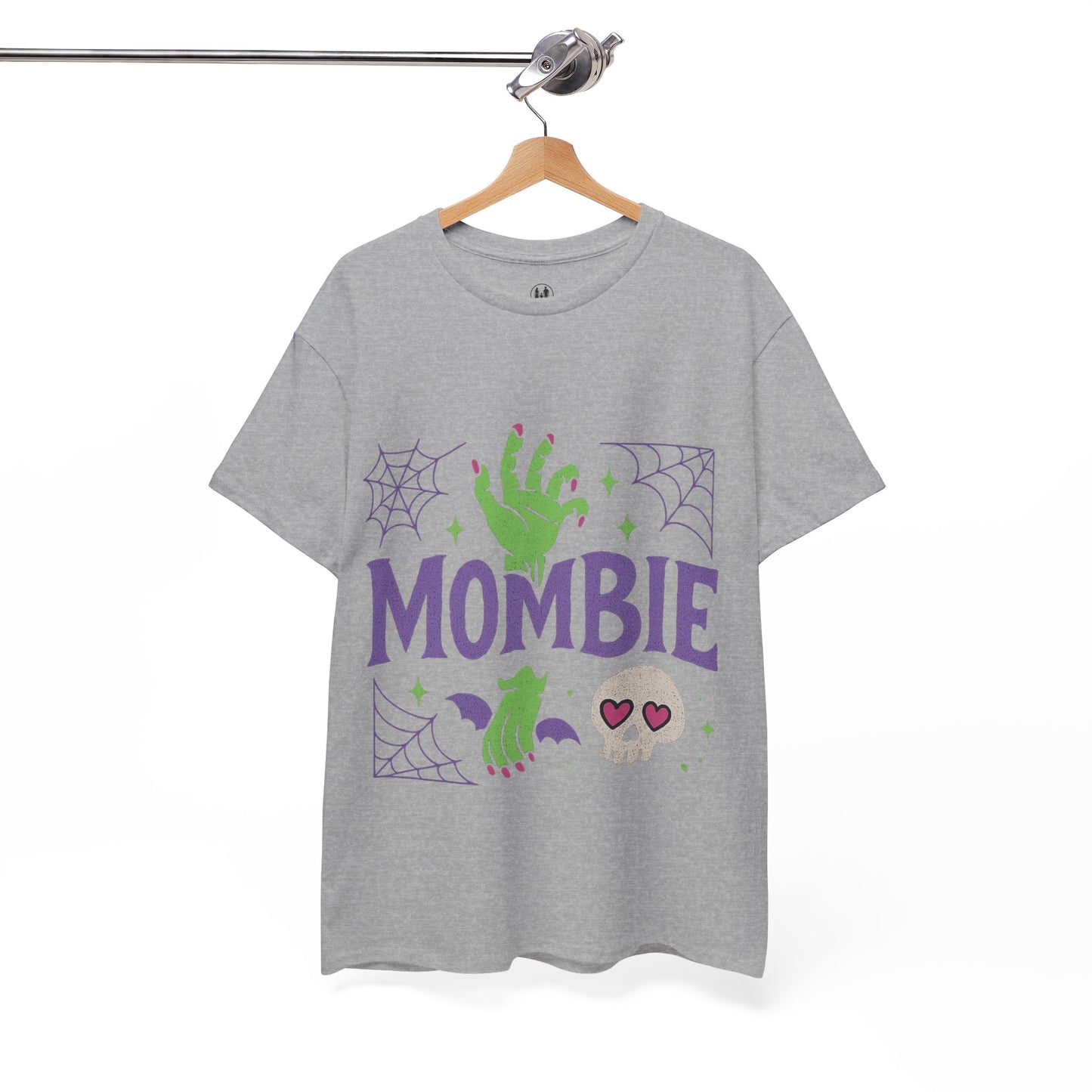 Mombie Tee - Women Heavy Cotton T-Shirt for Moms, Fun Halloween Shirt, Spooky Gift, Casual Wear, Parenting Humor