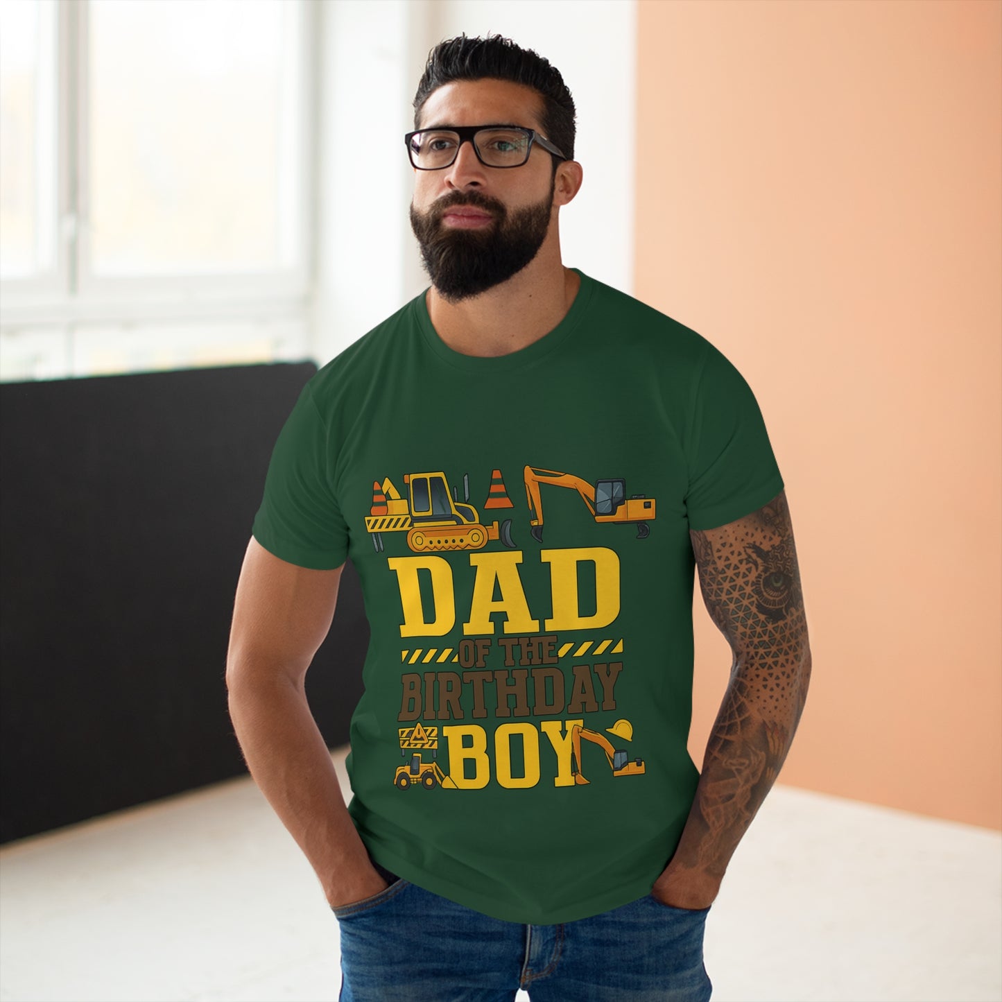 Dad of the Birthday Boy Construction T-Shirt, Birthday Gift, Dad T-Shirt, Father's Day Gift, Baby Shower Gift, Fun Dad Tee