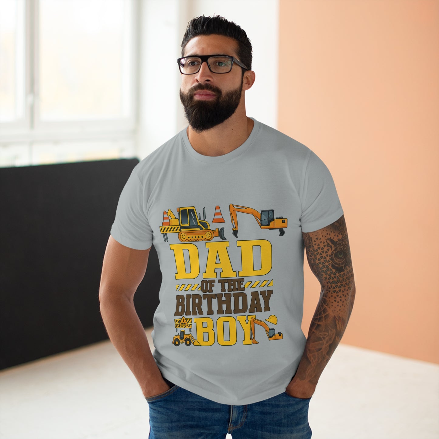 Dad of the Birthday Boy Construction T-Shirt, Birthday Gift, Dad T-Shirt, Father's Day Gift, Baby Shower Gift, Fun Dad Tee