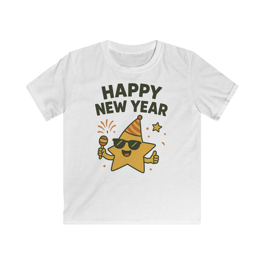 T-shirt mignon « Bonne année » de star de la fête