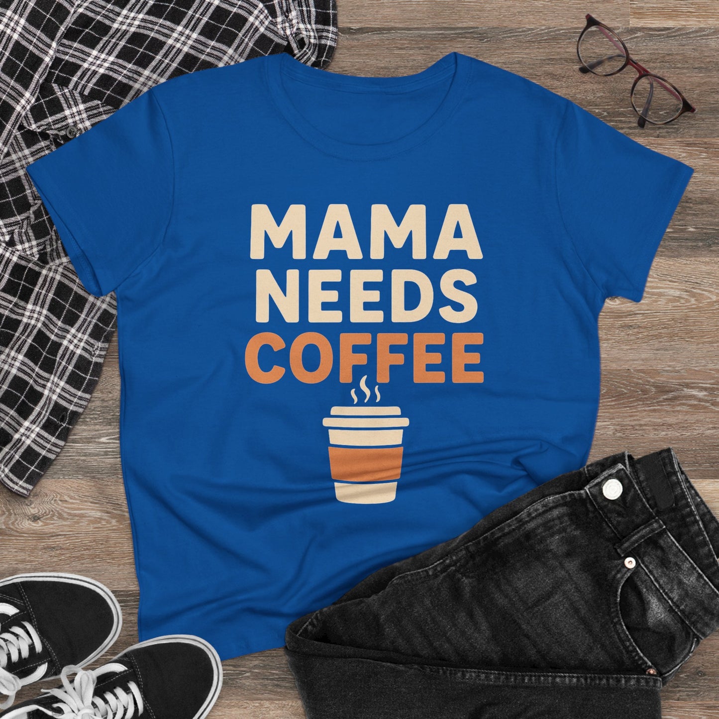 Mama Needs Coffee Tee - Perfect for Moms, Coffee Lovers, Birthdays, Mother's Day, Casual Outfits