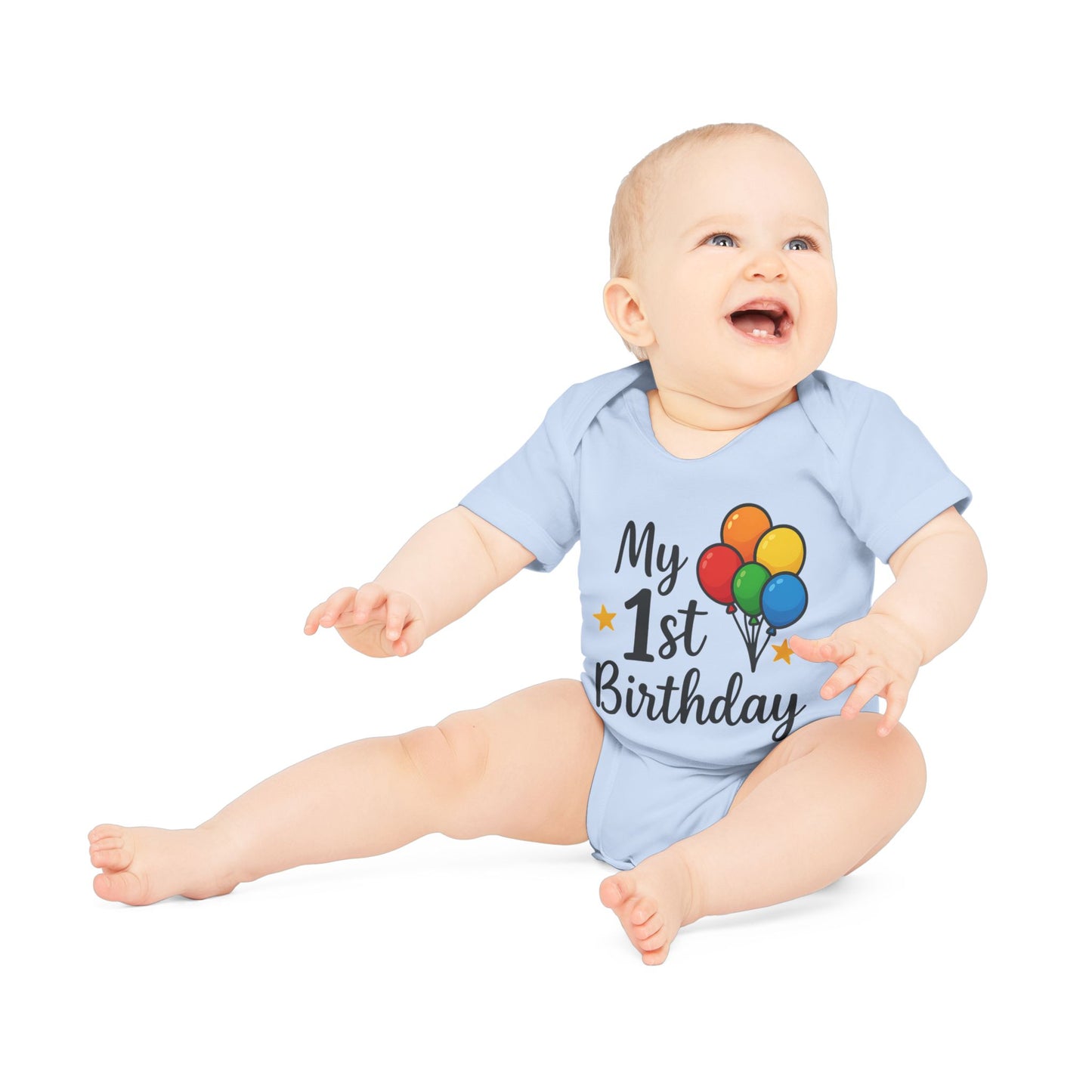My 1st Birthday Organic Baby Bodysuit, Baby Shower Gift, First Birthday Outfit, Cute Baby Clothes, Eco-Friendly Baby Wear