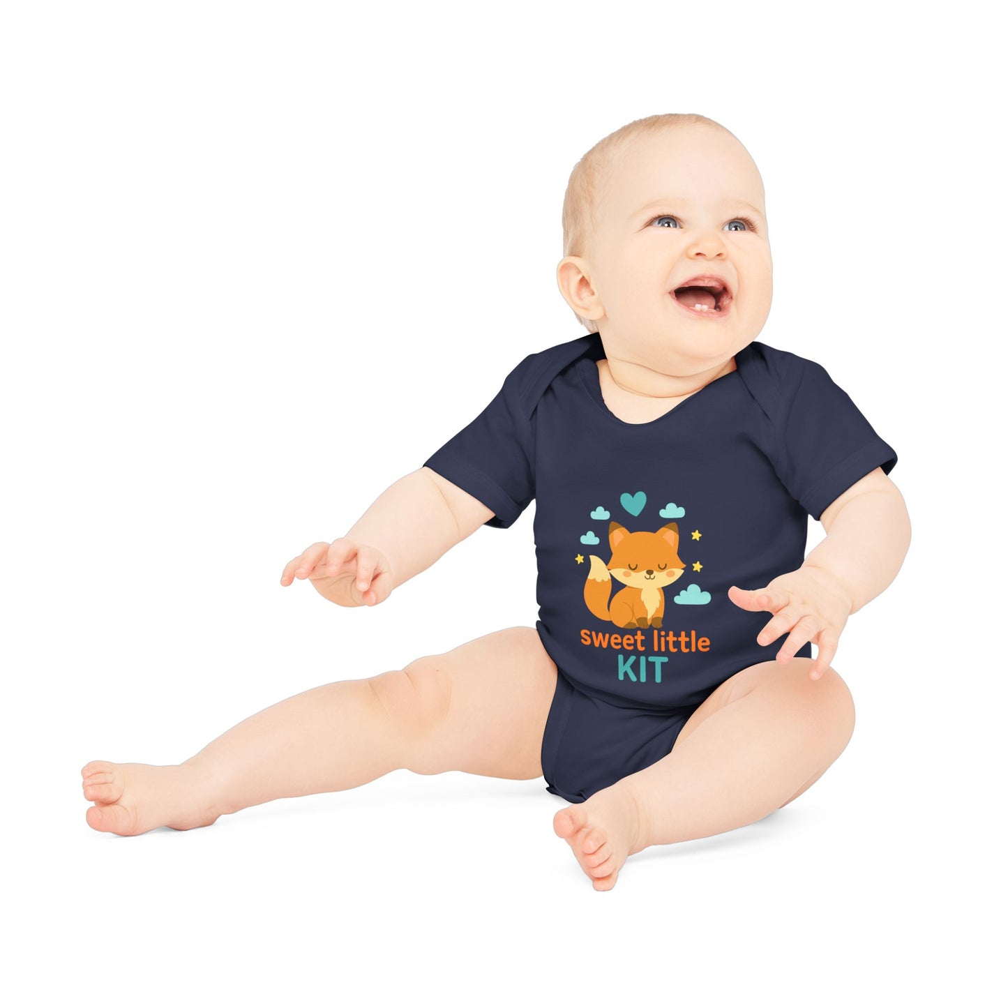 Cute Baby Bodysuit with Sweet Little Kit Design, Organic Cotton, Perfect for Baby Shower Gift, Newborn Outfit, Animal Lover Baby Clothes