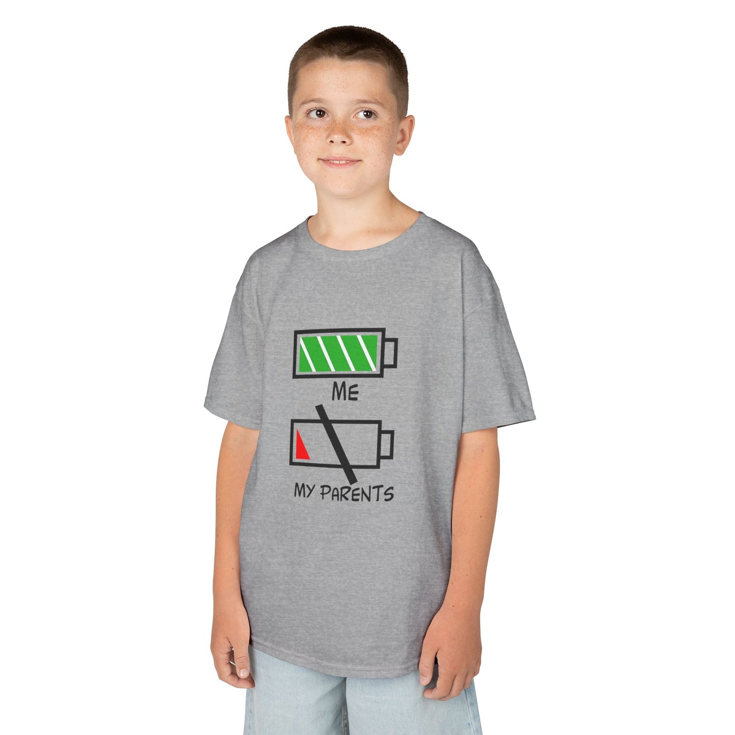 Recharge Your Kids' Energy Tee, Fun Kids Shirt, Battery Graphic Tee, Cute Gift for Boys and Girls, Cool Kids Apparel