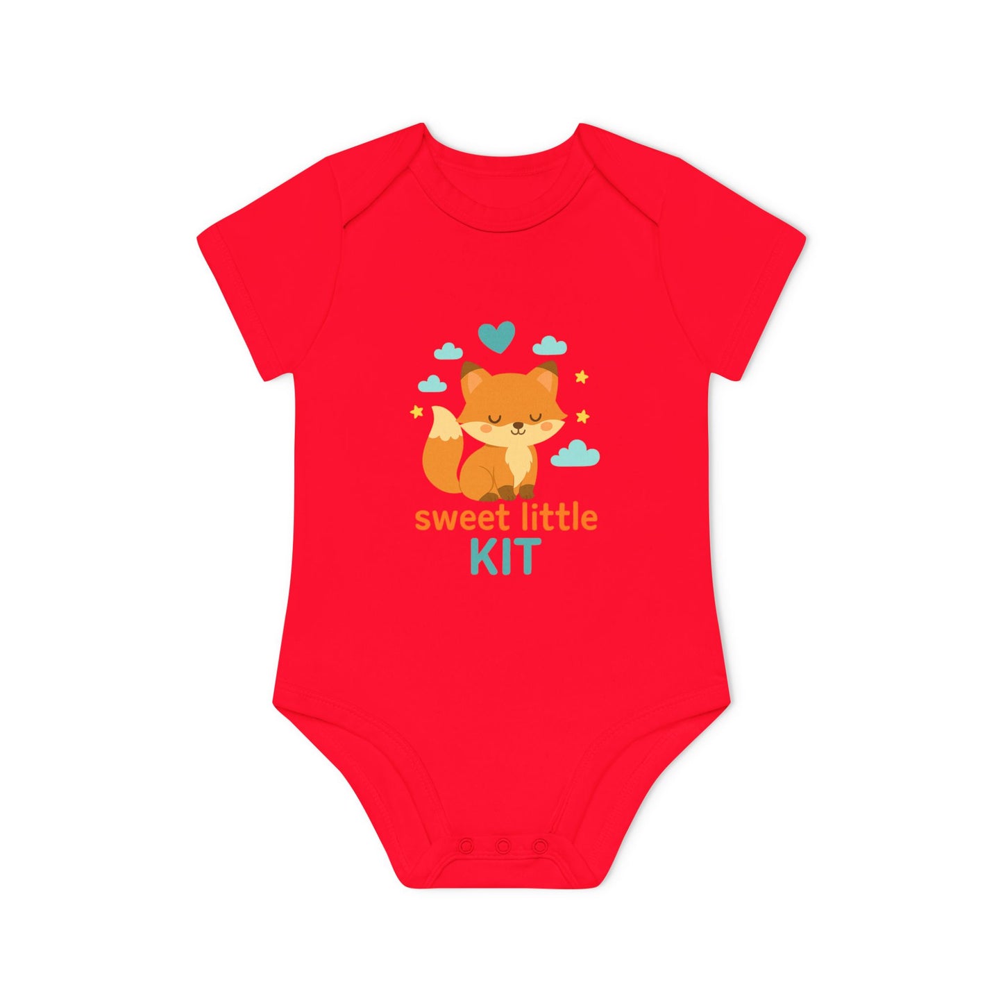 Cute Baby Bodysuit with Sweet Little Kit Design, Organic Cotton, Perfect for Baby Shower Gift, Newborn Outfit, Animal Lover Baby Clothes