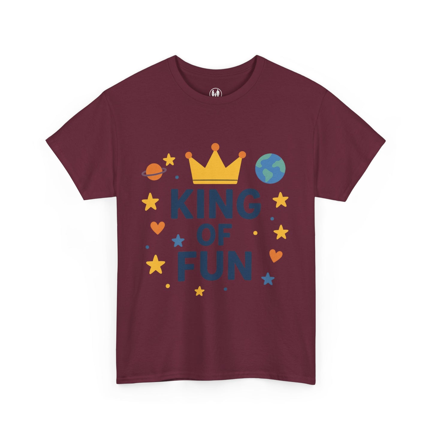 King of Fun Unisex Heavy Cotton Tee - Playful, Casual Shirt for Kids and Adults, Birthday Gift, Fun Party Outfit, Everyday Wear