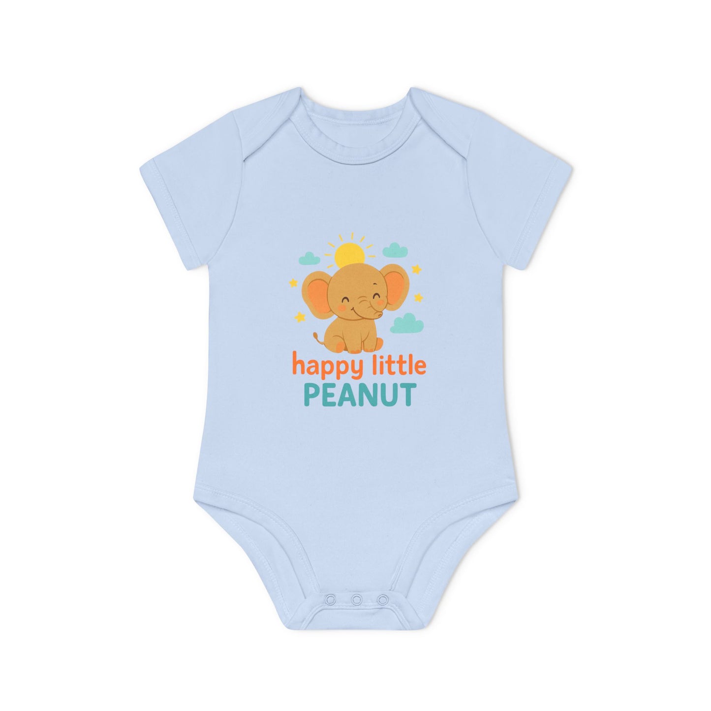 Organic Baby Bodysuit - Happy Little Peanut | Cute Infant Outfit, Newborn Gift, Toddler Wear, Baby Shower Present, Organic Cotton Clothing