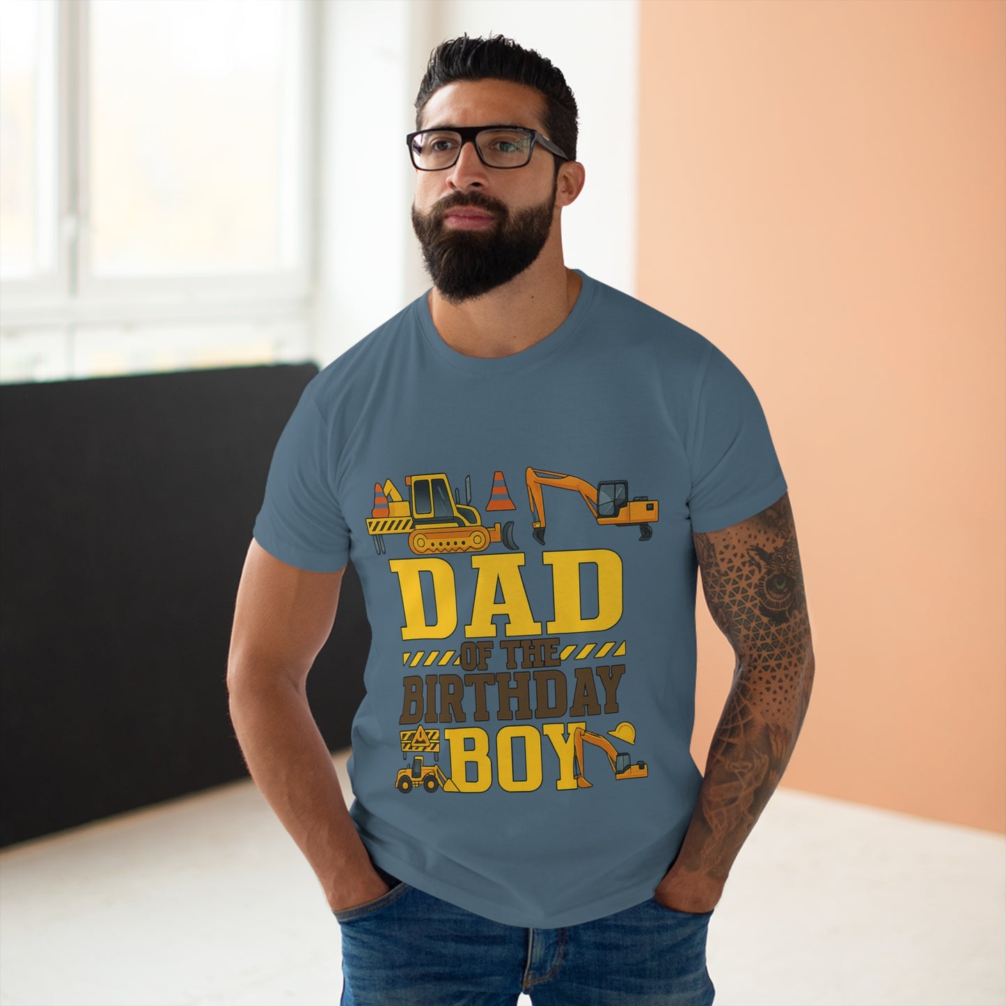 Dad of the Birthday Boy Construction T-Shirt, Birthday Gift, Dad T-Shirt, Father's Day Gift, Baby Shower Gift, Fun Dad Tee
