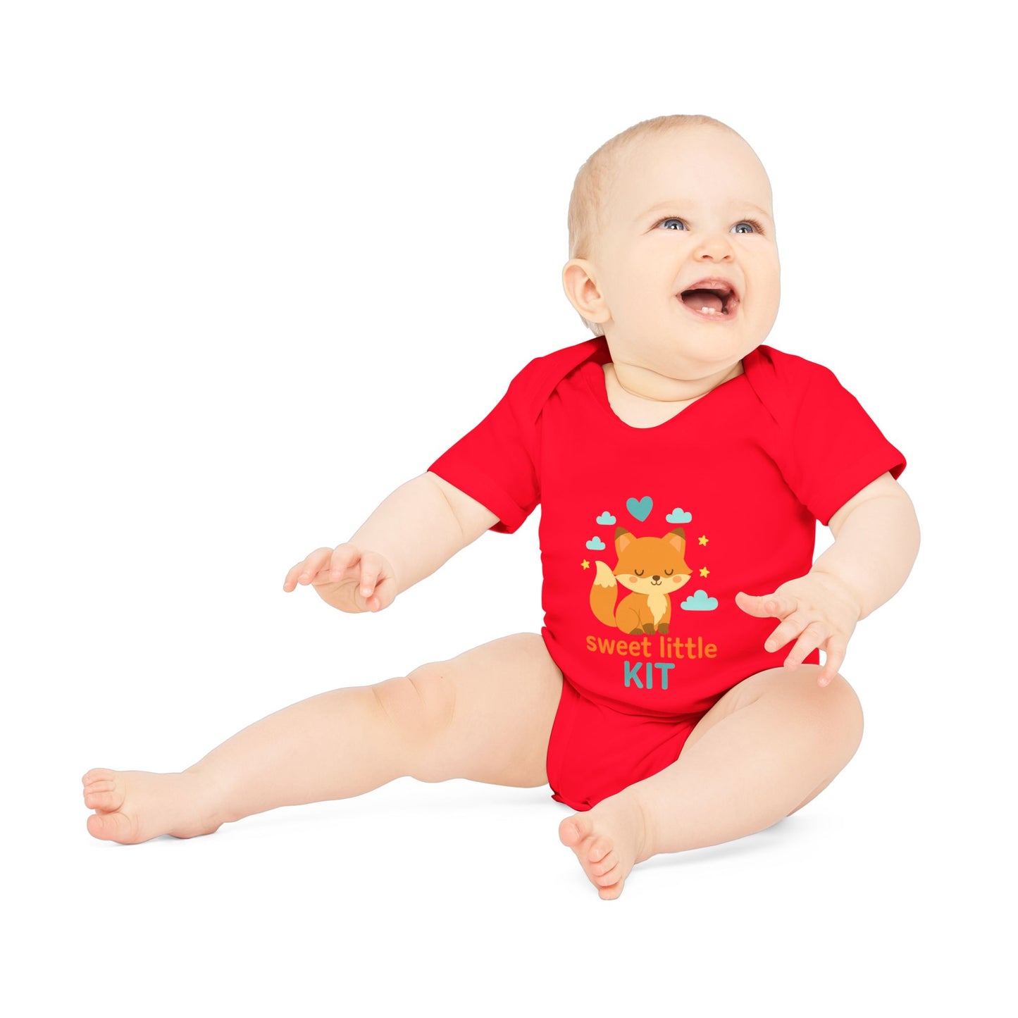 Cute Baby Bodysuit with Sweet Little Kit Design, Organic Cotton, Perfect for Baby Shower Gift, Newborn Outfit, Animal Lover Baby Clothes