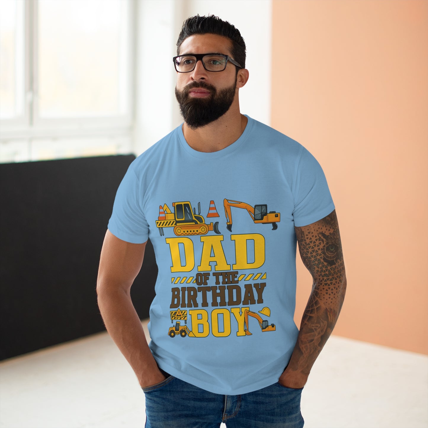Dad of the Birthday Boy Construction T-Shirt, Birthday Gift, Dad T-Shirt, Father's Day Gift, Baby Shower Gift, Fun Dad Tee