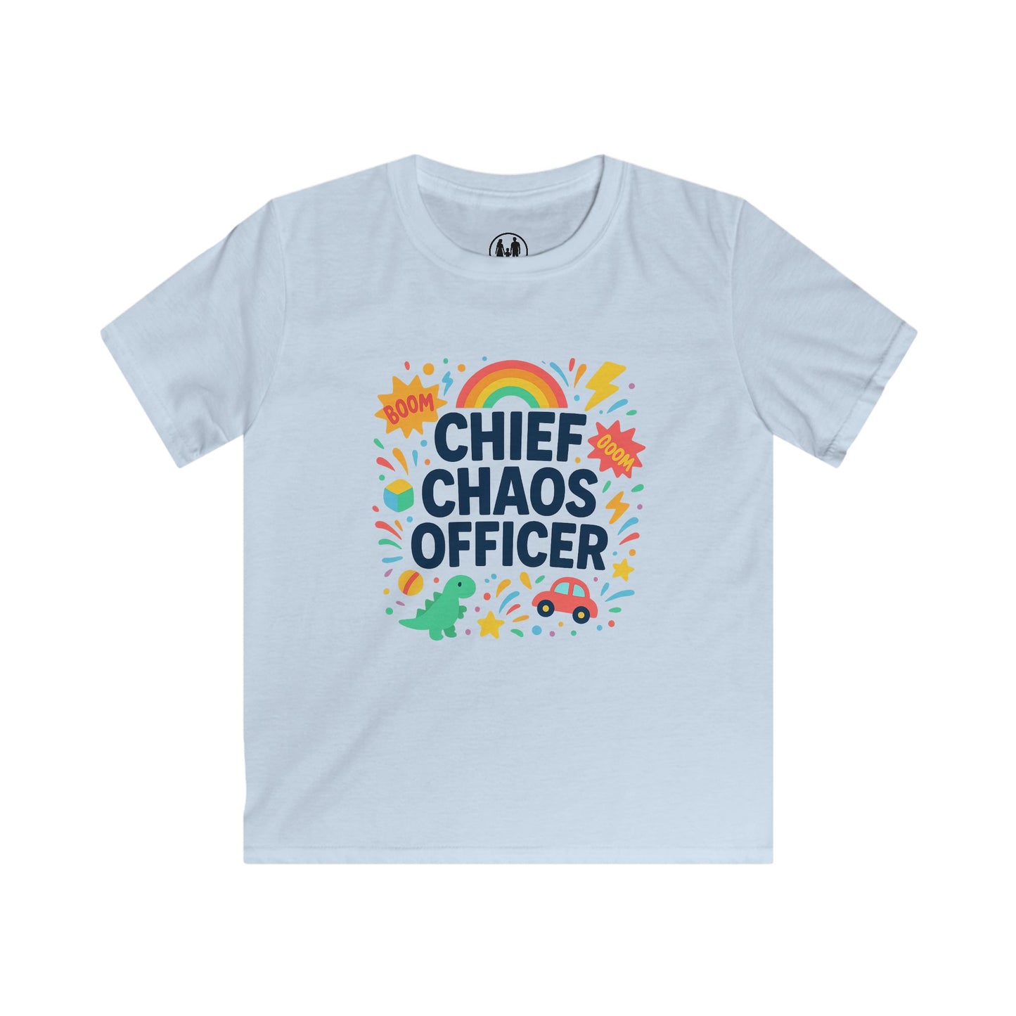 Chief Chaos Officer Kids Tee - Fun Graphic Shirt for Little Adventurers, Birthday Gift, Playtime Wear, Celebration Attire, Rainbow Design