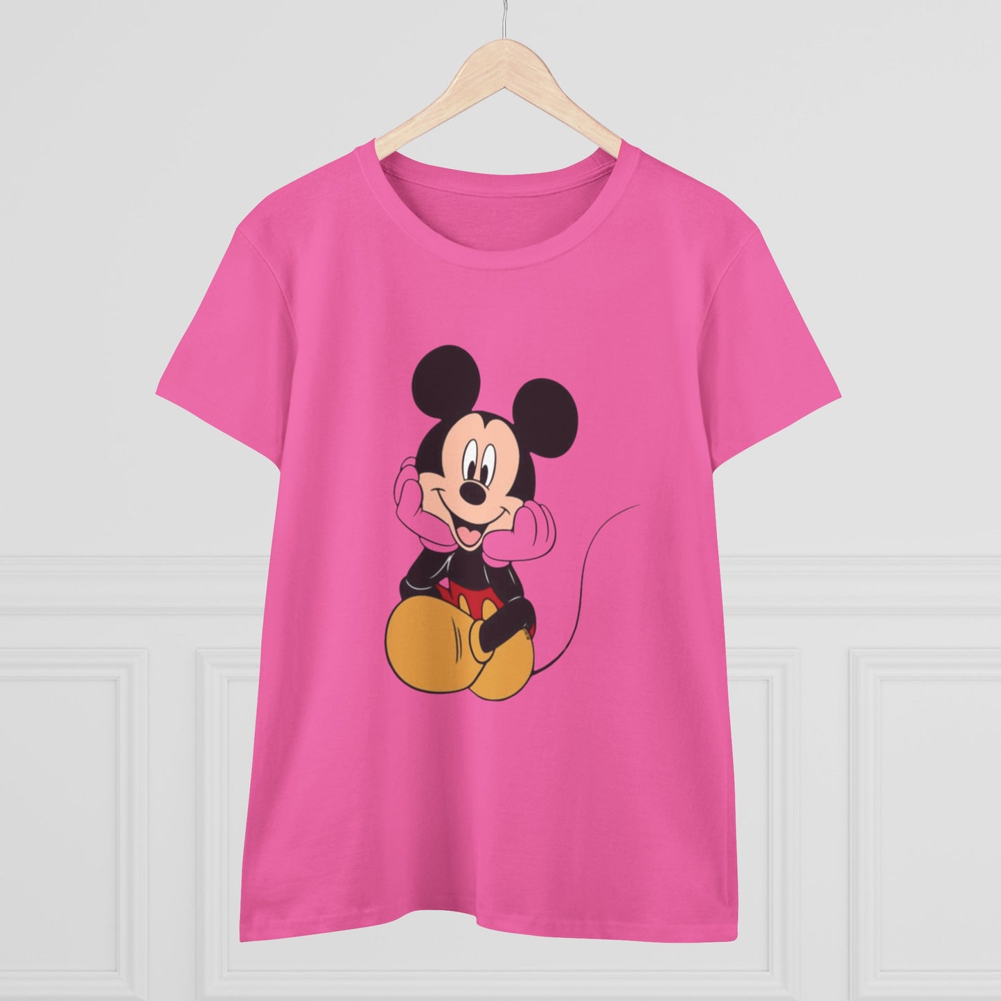 Cheerful Mickey Mouse Tee, Casual Women's T-Shirt, Disney Apparel, Gift for Mickey Fans, Summer Tee, Fun Graphic Shirt