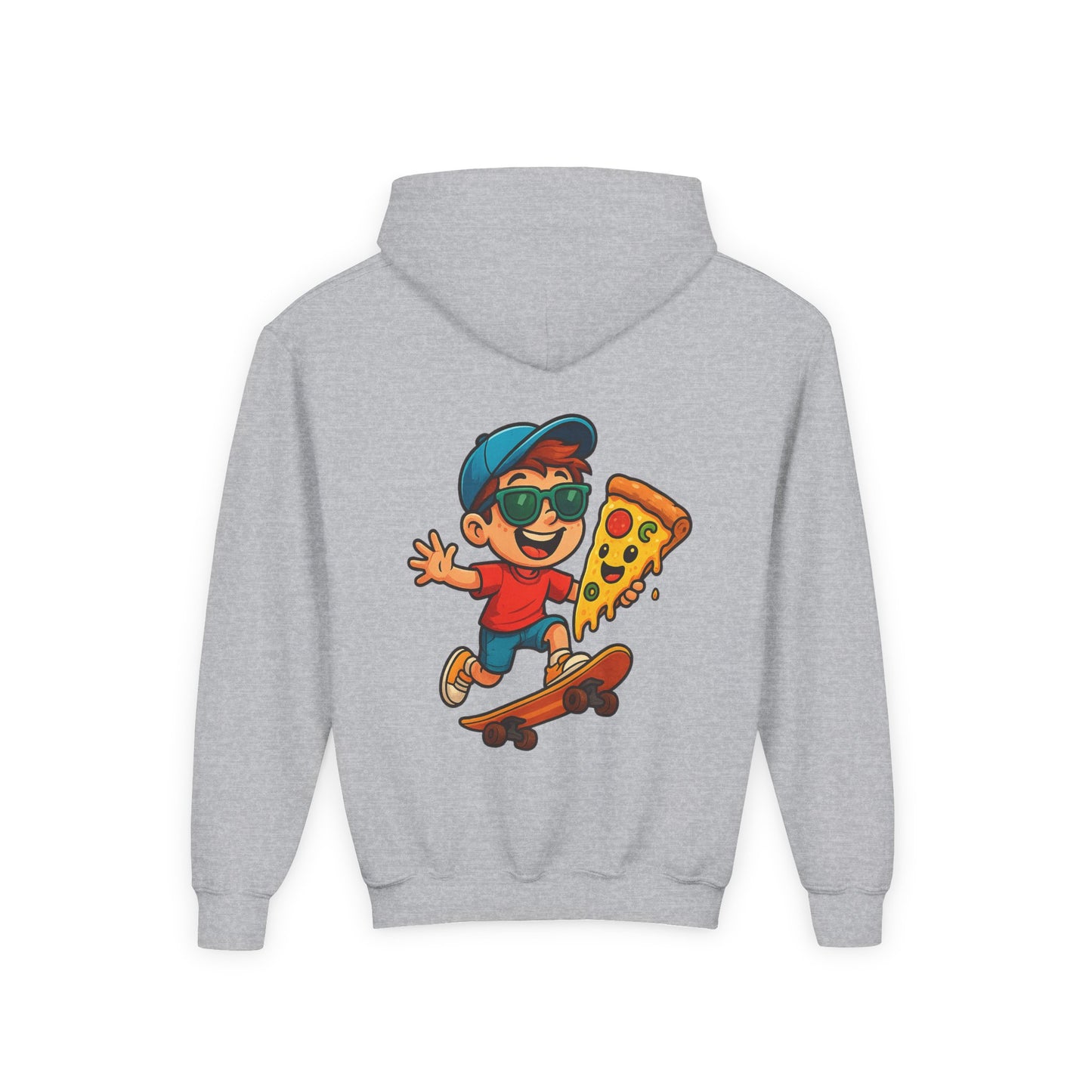Youth Skateboarder Pizza Hoodie, Cool Sweatshirt for Kids, Perfect for Birthday Gifts, Skateboarding Parties, Everyday Wear