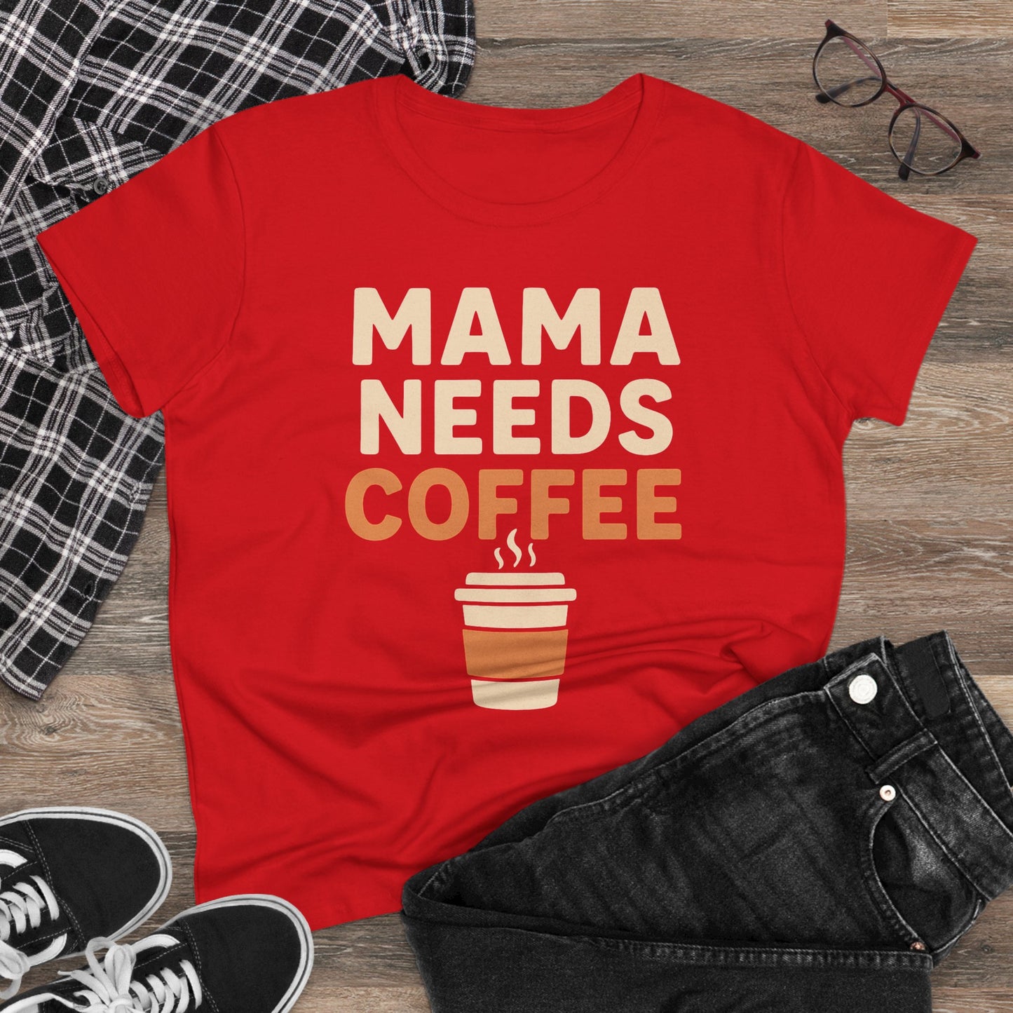 Mama Needs Coffee Tee - Perfect for Moms, Coffee Lovers, Birthdays, Mother's Day, Casual Outfits