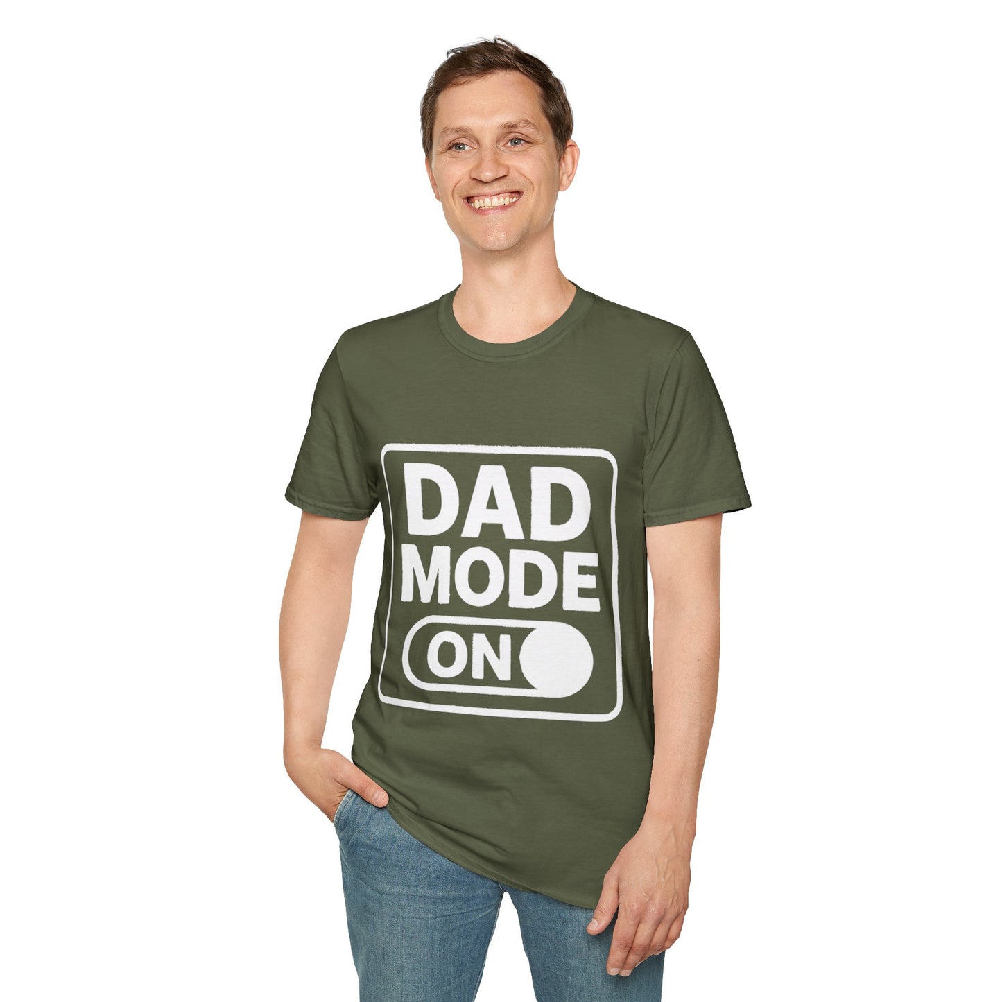 Dad Mode On Unisex Softstyle T-Shirt, Gift for New Dads, Funny Dad Tee, Casual Wear, Birthday Present, Father's Day Gift