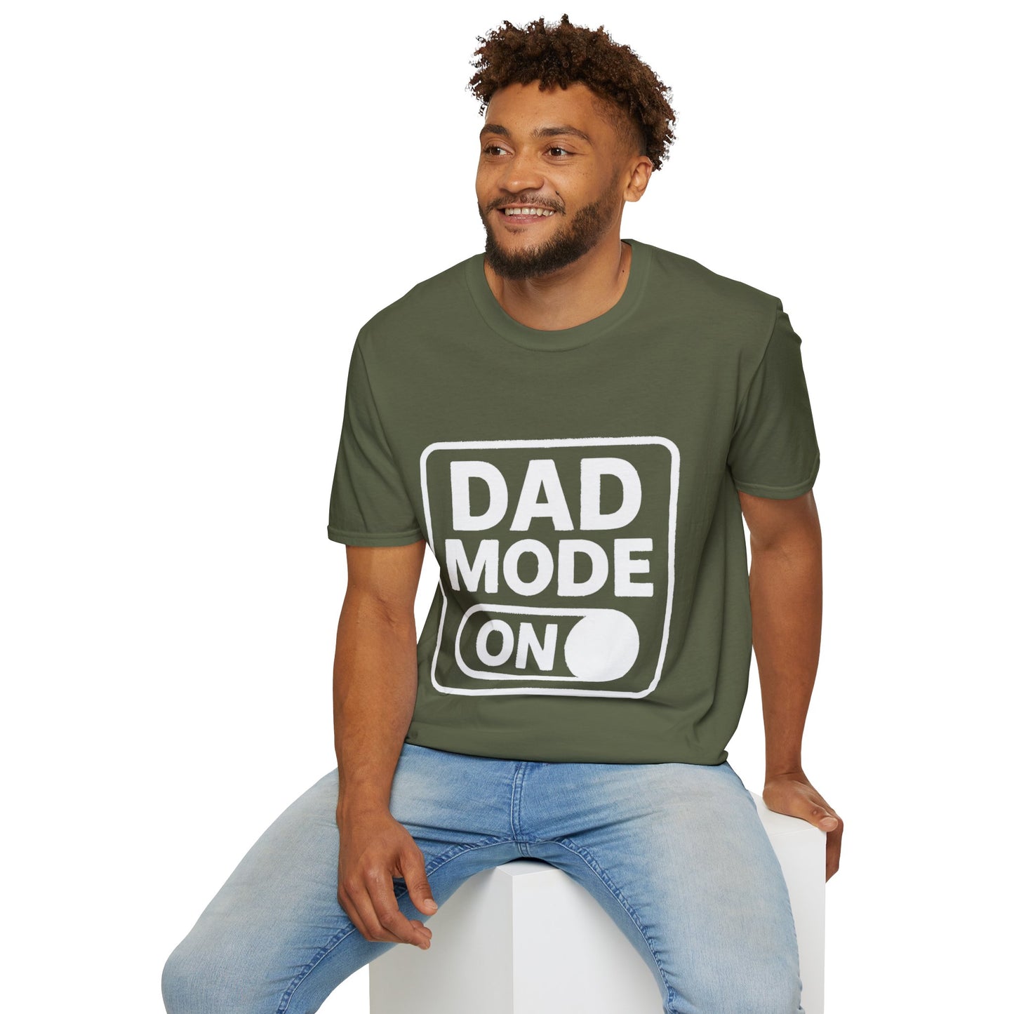 Dad Mode On Unisex Softstyle T-Shirt, Gift for New Dads, Funny Dad Tee, Casual Wear, Birthday Present, Father's Day Gift
