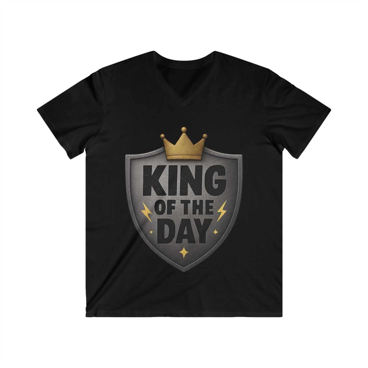 Men's King of the Day V-Neck Tee, Casual Wear, Gift for Him, Birthday Shirt, Father's Day, Everyday Style, Graphic T-Shirt