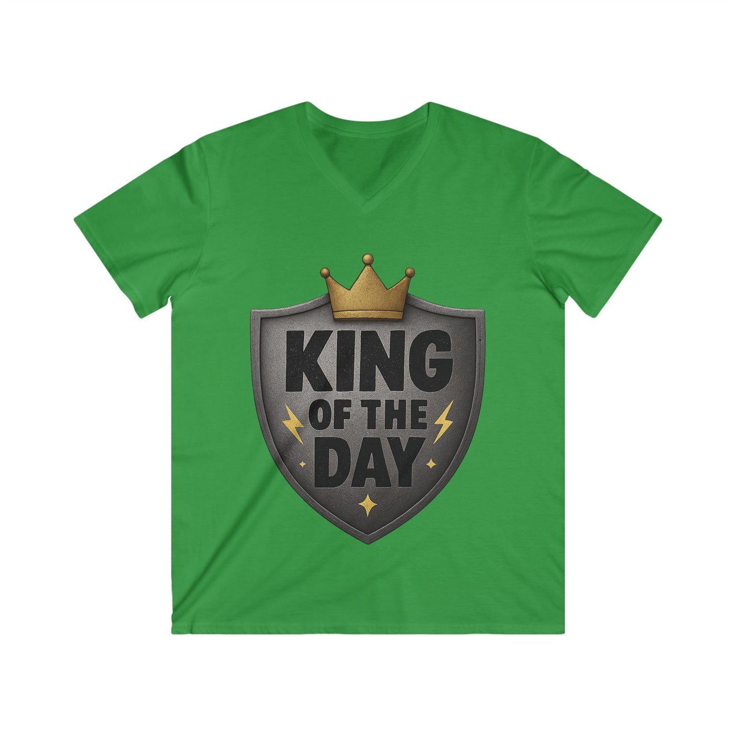 Men's King of the Day V-Neck Tee, Casual Wear, Gift for Him, Birthday Shirt, Father's Day, Everyday Style, Graphic T-Shirt