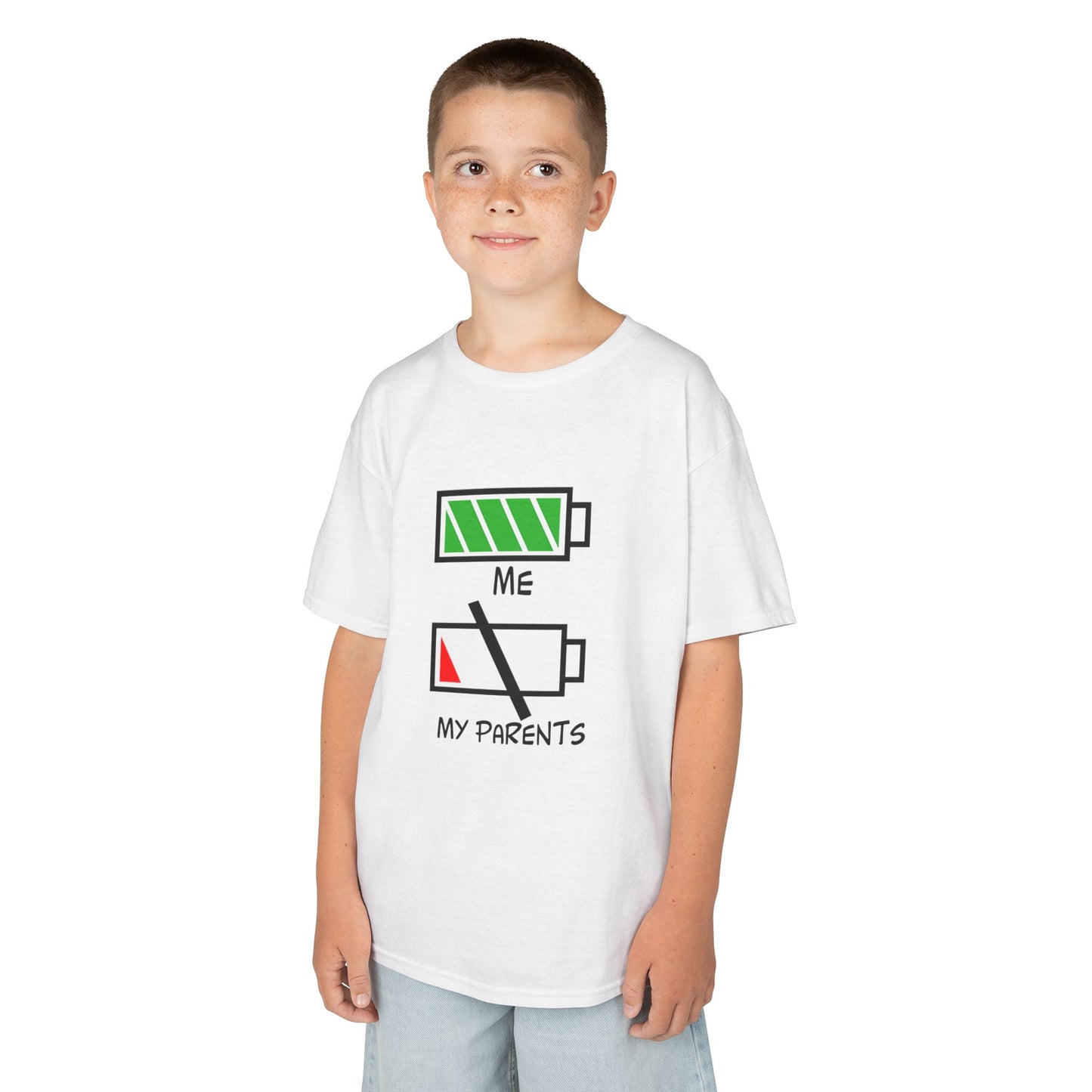 Recharge Your Kids' Energy Tee, Fun Kids Shirt, Battery Graphic Tee, Cute Gift for Boys and Girls, Cool Kids Apparel