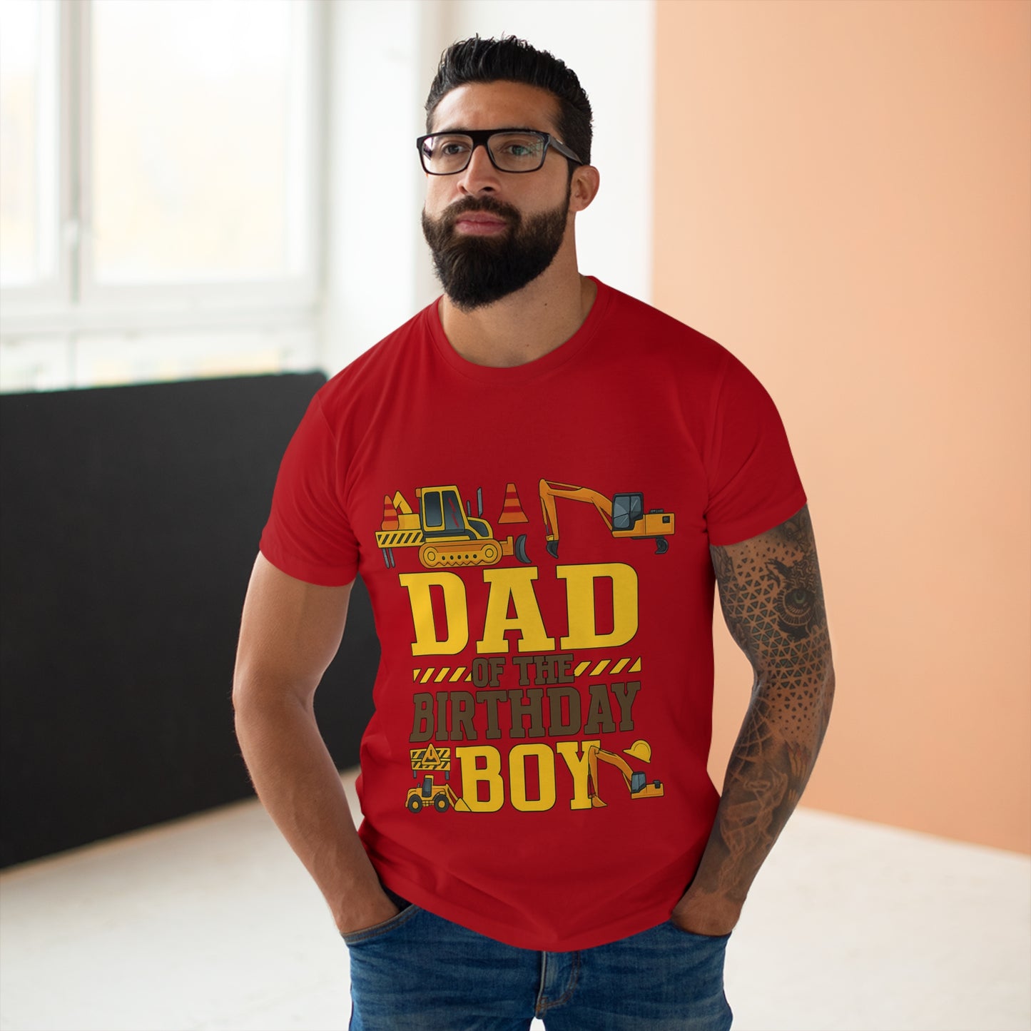 Dad of the Birthday Boy Construction T-Shirt, Birthday Gift, Dad T-Shirt, Father's Day Gift, Baby Shower Gift, Fun Dad Tee