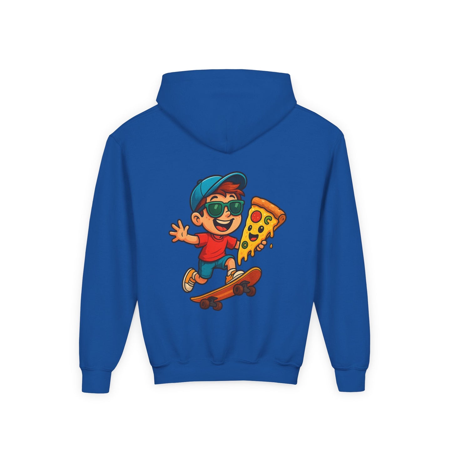 Youth Skateboarder Pizza Hoodie, Cool Sweatshirt for Kids, Perfect for Birthday Gifts, Skateboarding Parties, Everyday Wear