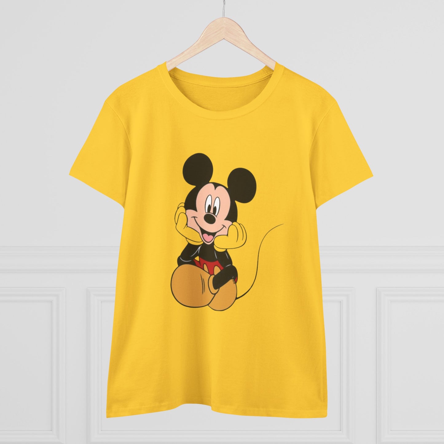 Cheerful Mickey Mouse Tee, Casual Women's T-Shirt, Disney Apparel, Gift for Mickey Fans, Summer Tee, Fun Graphic Shirt