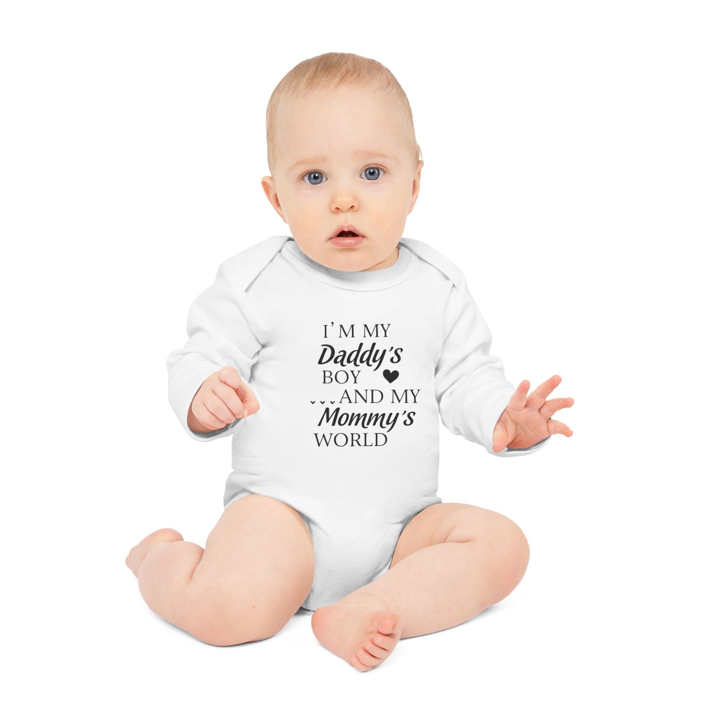 Baby Long-Sleeve Organic Bodysuit, Adorable Infant Clothing, Gift for New Parents, Baby Shower Present, Soft Organic Cotton Outfit