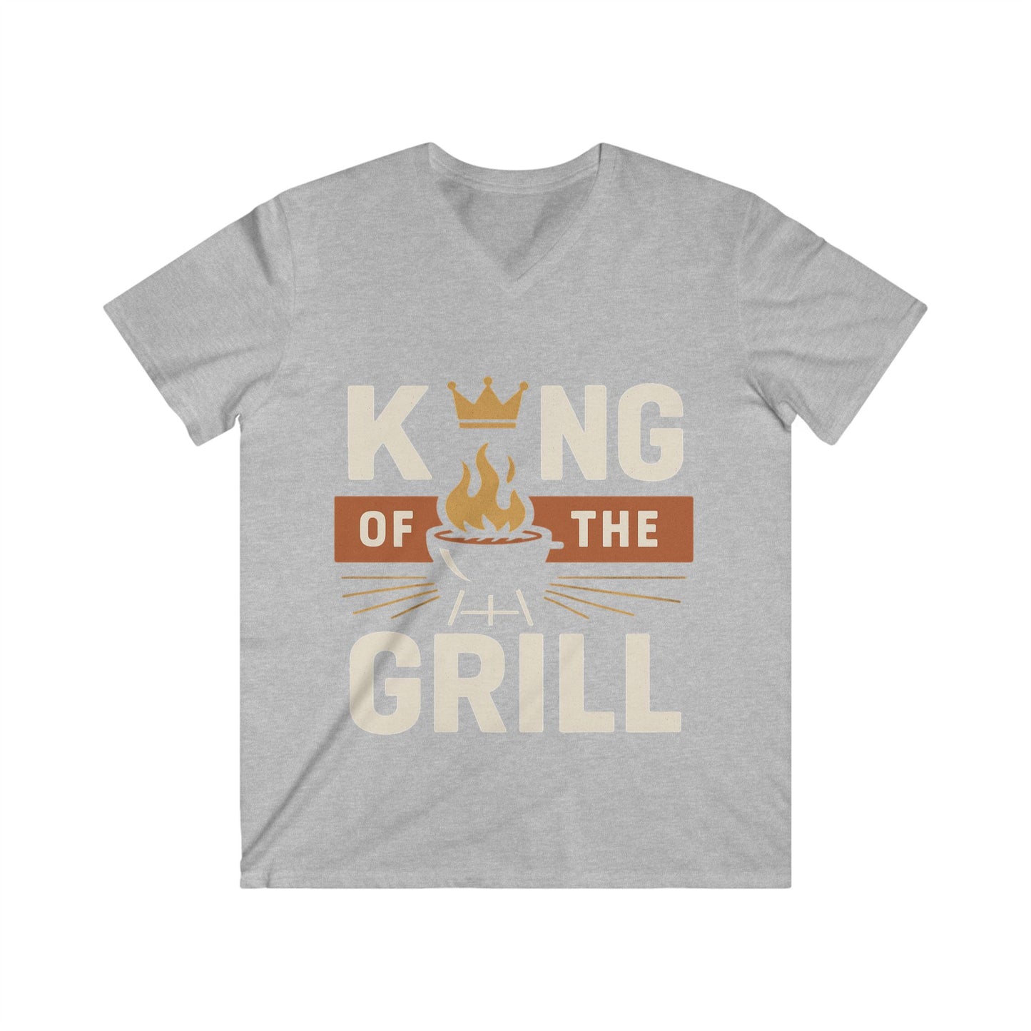 Men's Grill King V-Neck Tee | Perfect Gift for BBQ Lovers, Father's Day, Summer Parties, Cookouts, Casual Wear