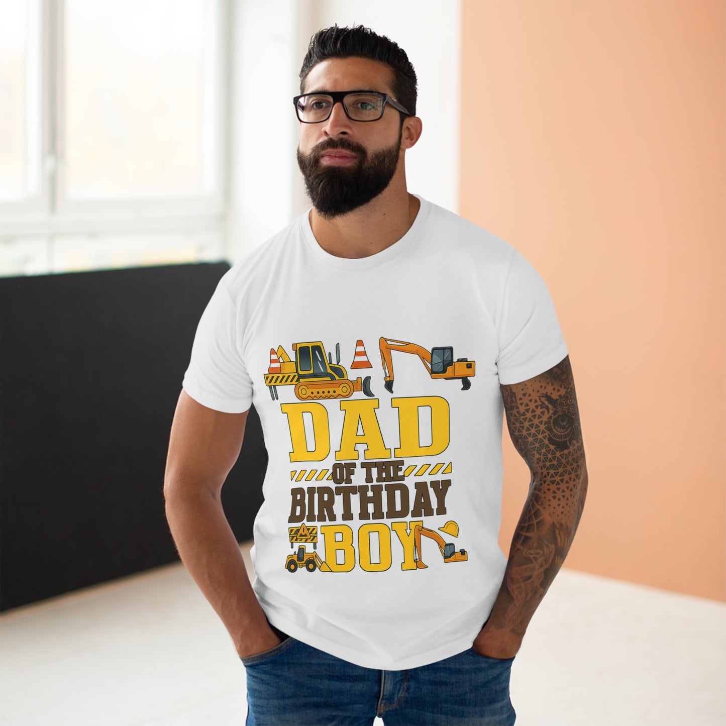 Dad of the Birthday Boy Construction T-Shirt, Birthday Gift, Dad T-Shirt, Father's Day Gift, Baby Shower Gift, Fun Dad Tee