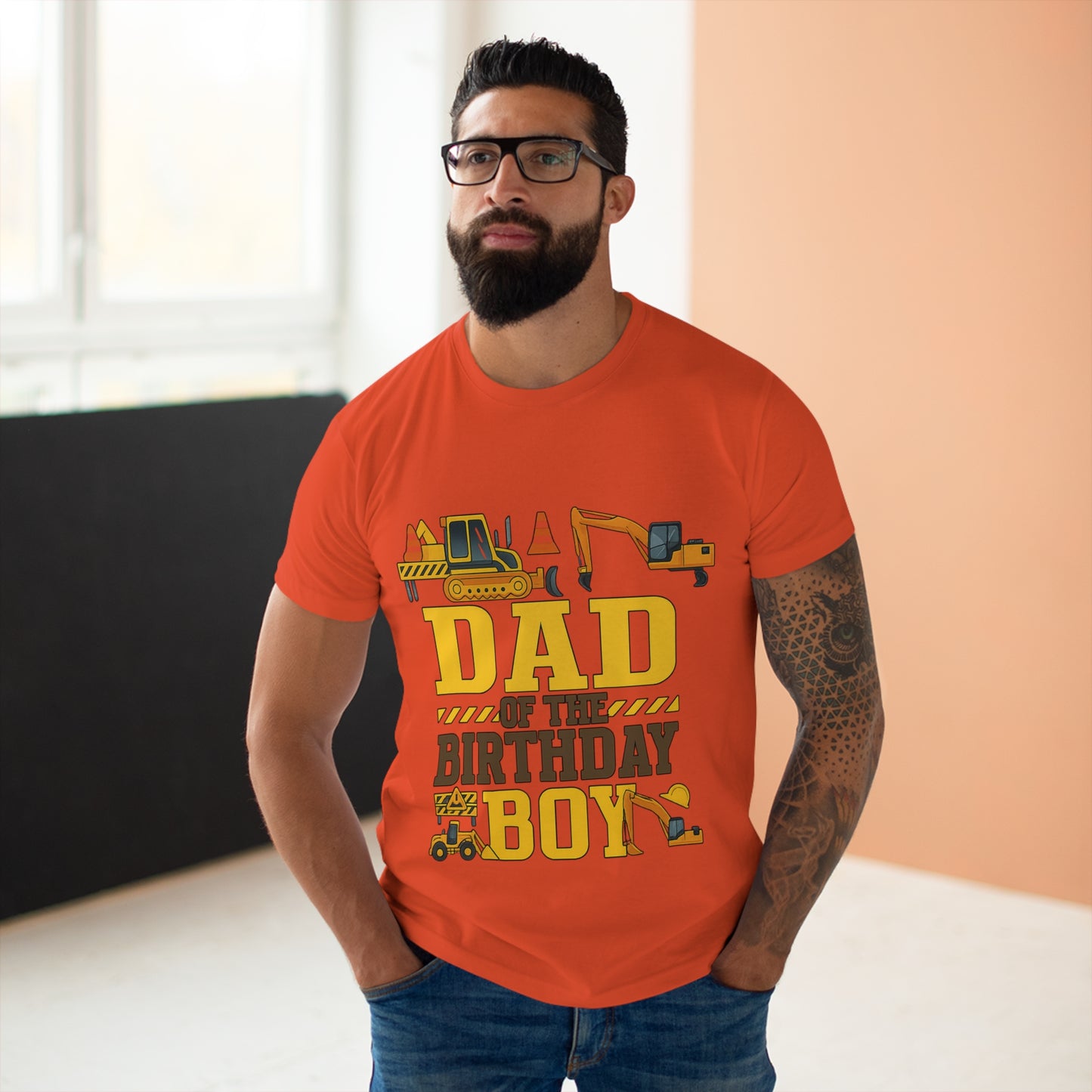 Dad of the Birthday Boy Construction T-Shirt, Birthday Gift, Dad T-Shirt, Father's Day Gift, Baby Shower Gift, Fun Dad Tee
