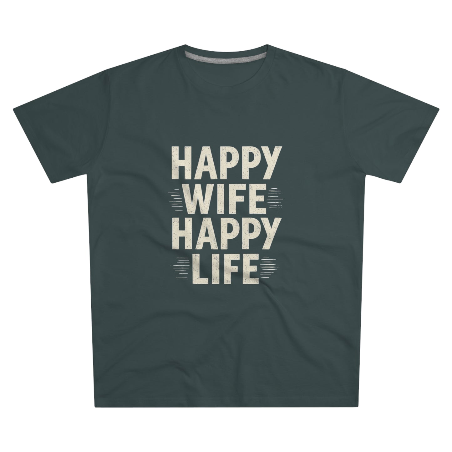Happy Wife, Happy Life Men's Modern-fit Tee - Inspirational Gift, Casual Wear, Everyday Style, Celebration Outfit, Humor Shirt