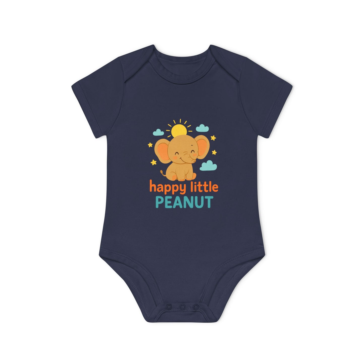 Organic Baby Bodysuit - Happy Little Peanut | Cute Infant Outfit, Newborn Gift, Toddler Wear, Baby Shower Present, Organic Cotton Clothing