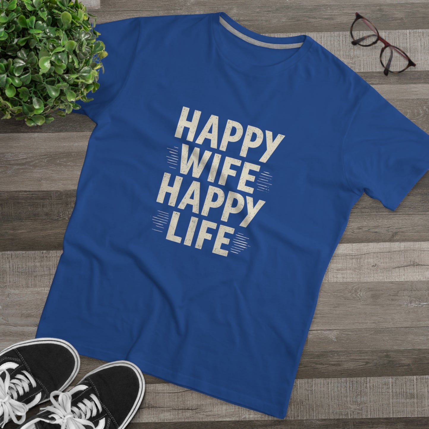 Happy Wife, Happy Life Men's Modern-fit Tee - Inspirational Gift, Casual Wear, Everyday Style, Celebration Outfit, Humor Shirt