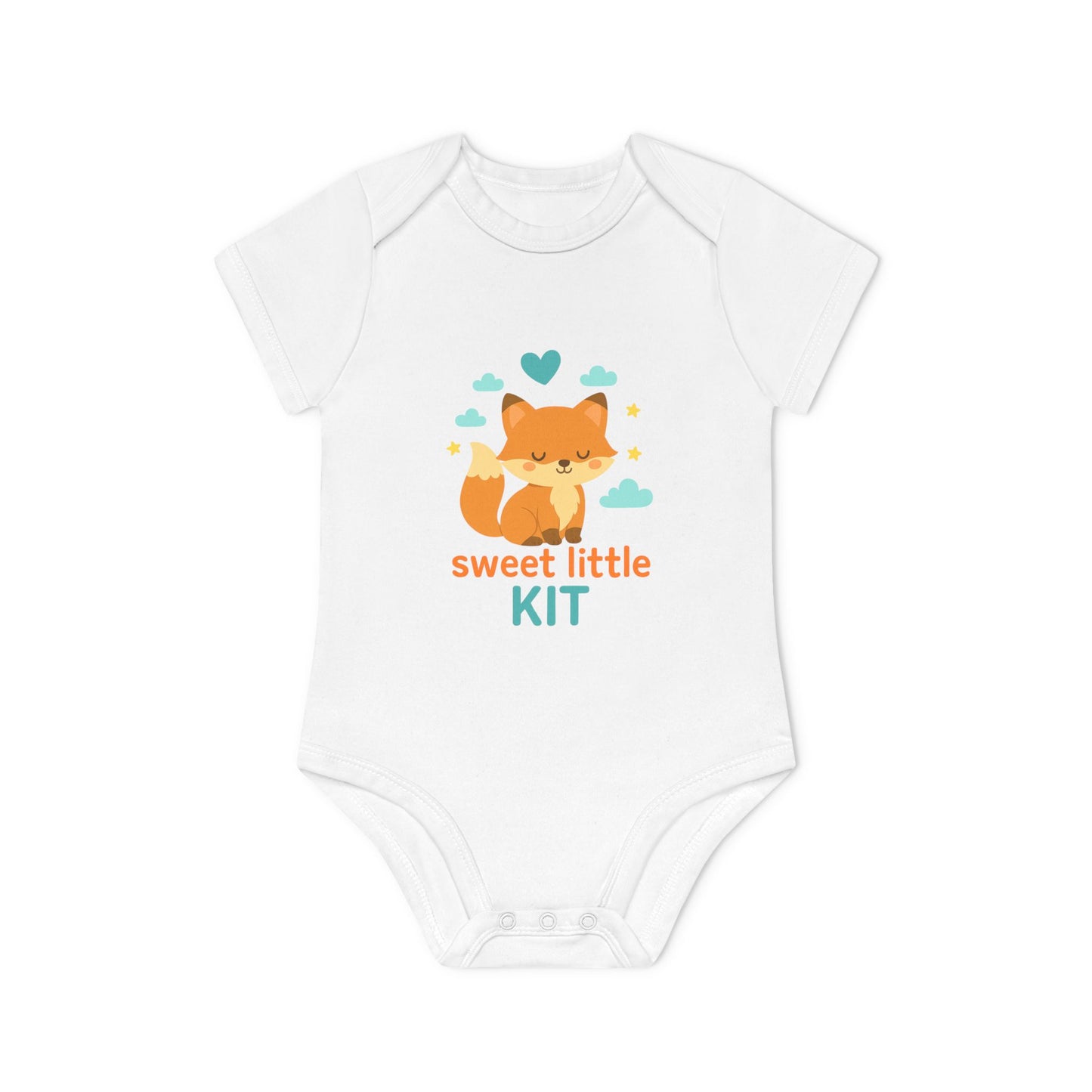 Cute Baby Bodysuit with Sweet Little Kit Design, Organic Cotton, Perfect for Baby Shower Gift, Newborn Outfit, Animal Lover Baby Clothes